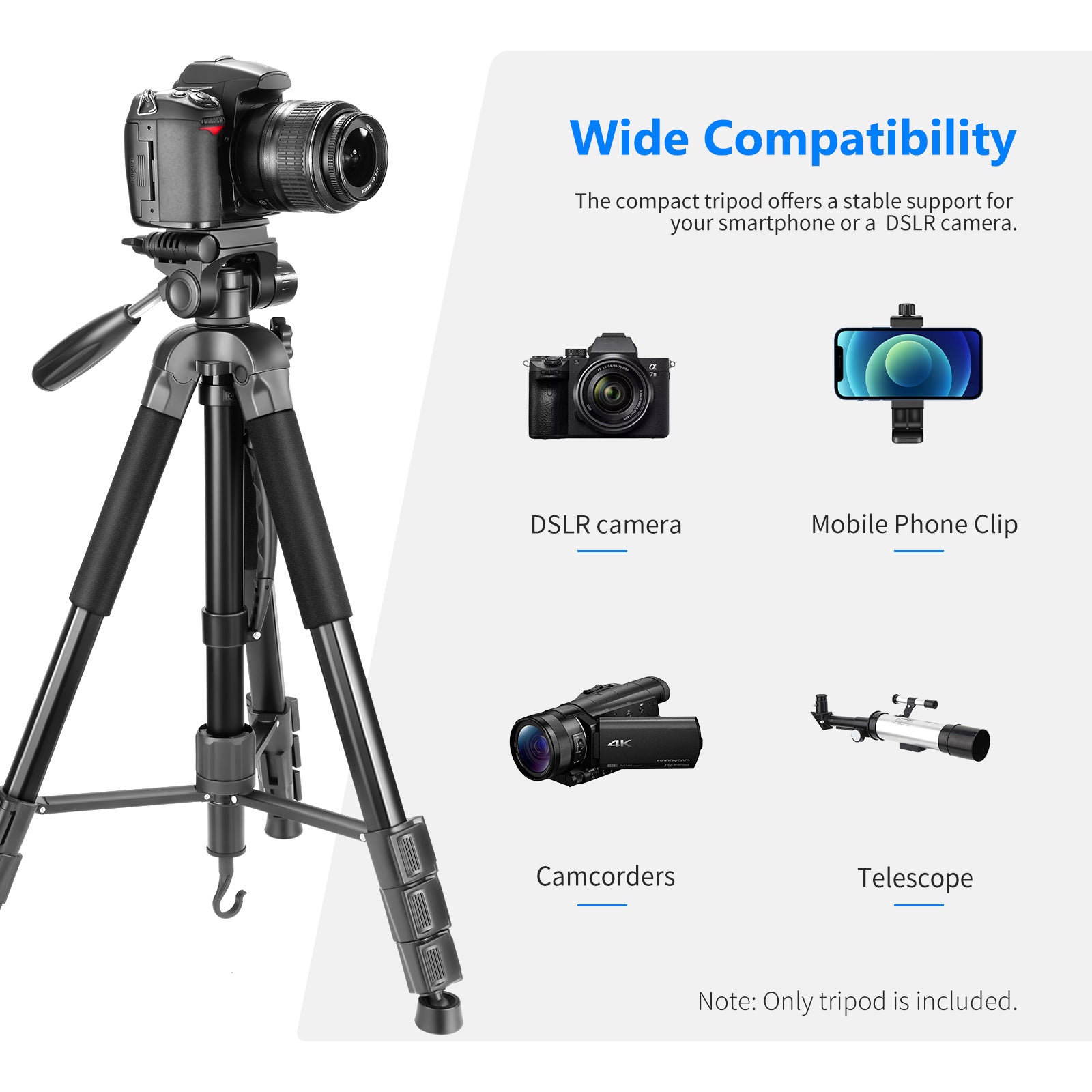 Wide Compatibility of the NEEWER SAB264 2 in 1 Camera Tripod Monopod