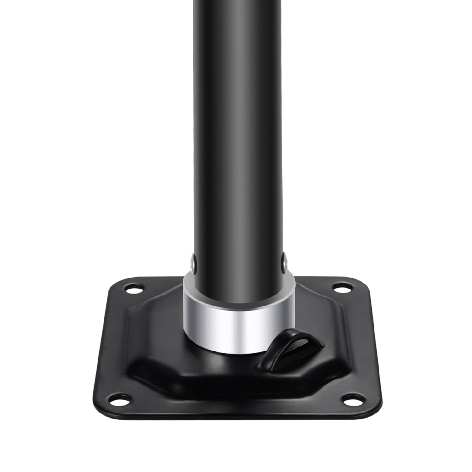 The base comes with 4 pieces of holes helping mount the boom arm on the wall