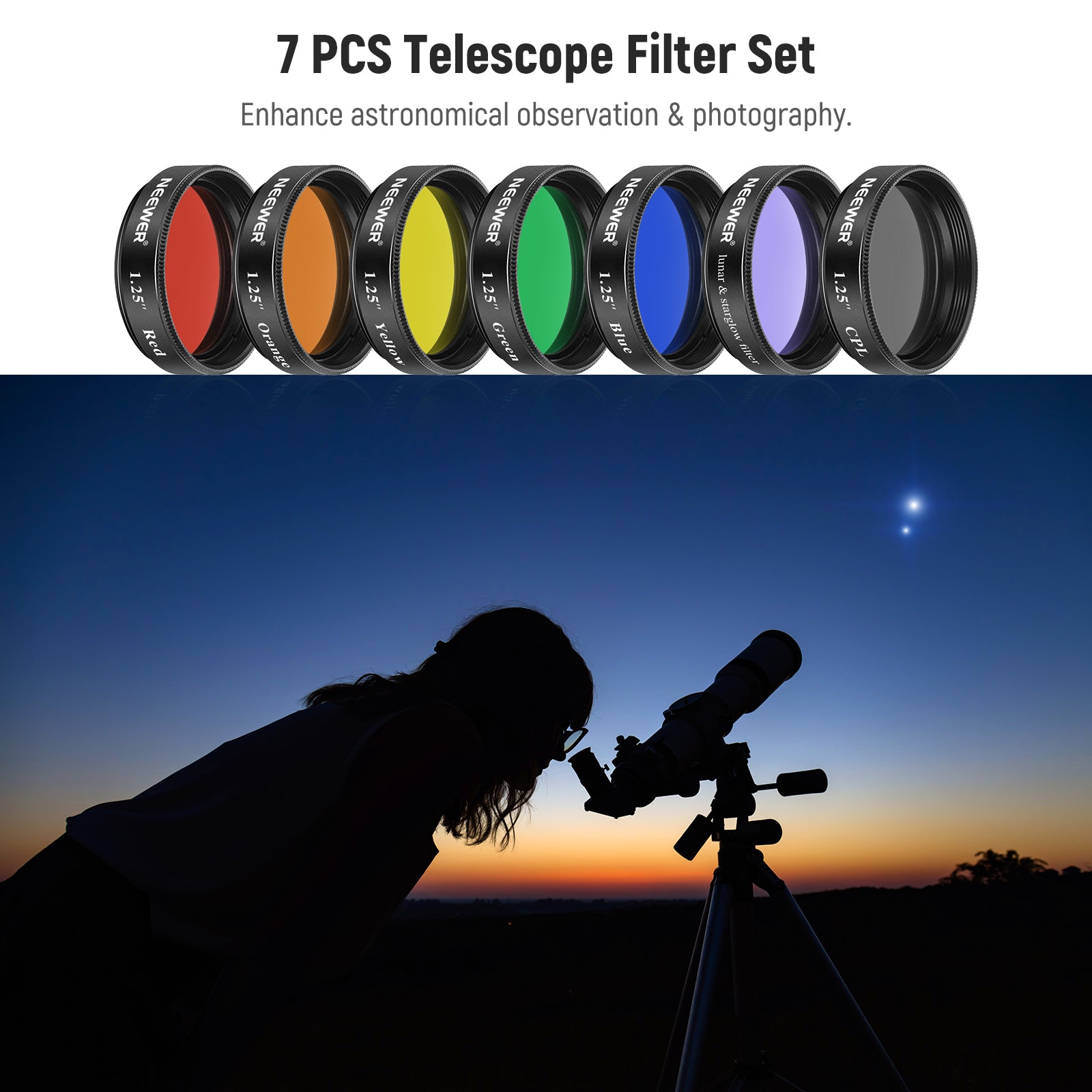 NEEWER 7 PCS Telescope Filter Set