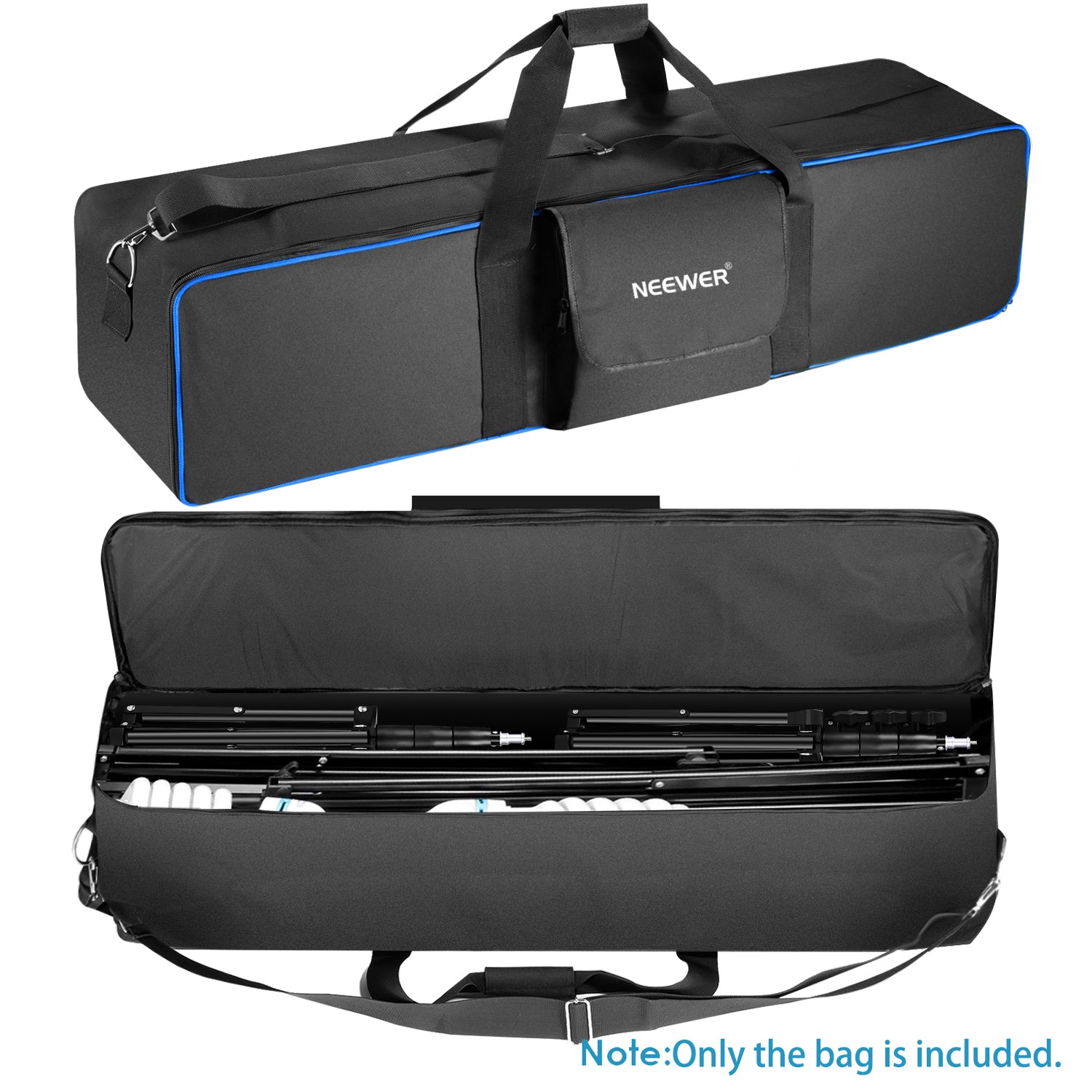The durable lighting kit bag can effectively hold multiple types of equipment.