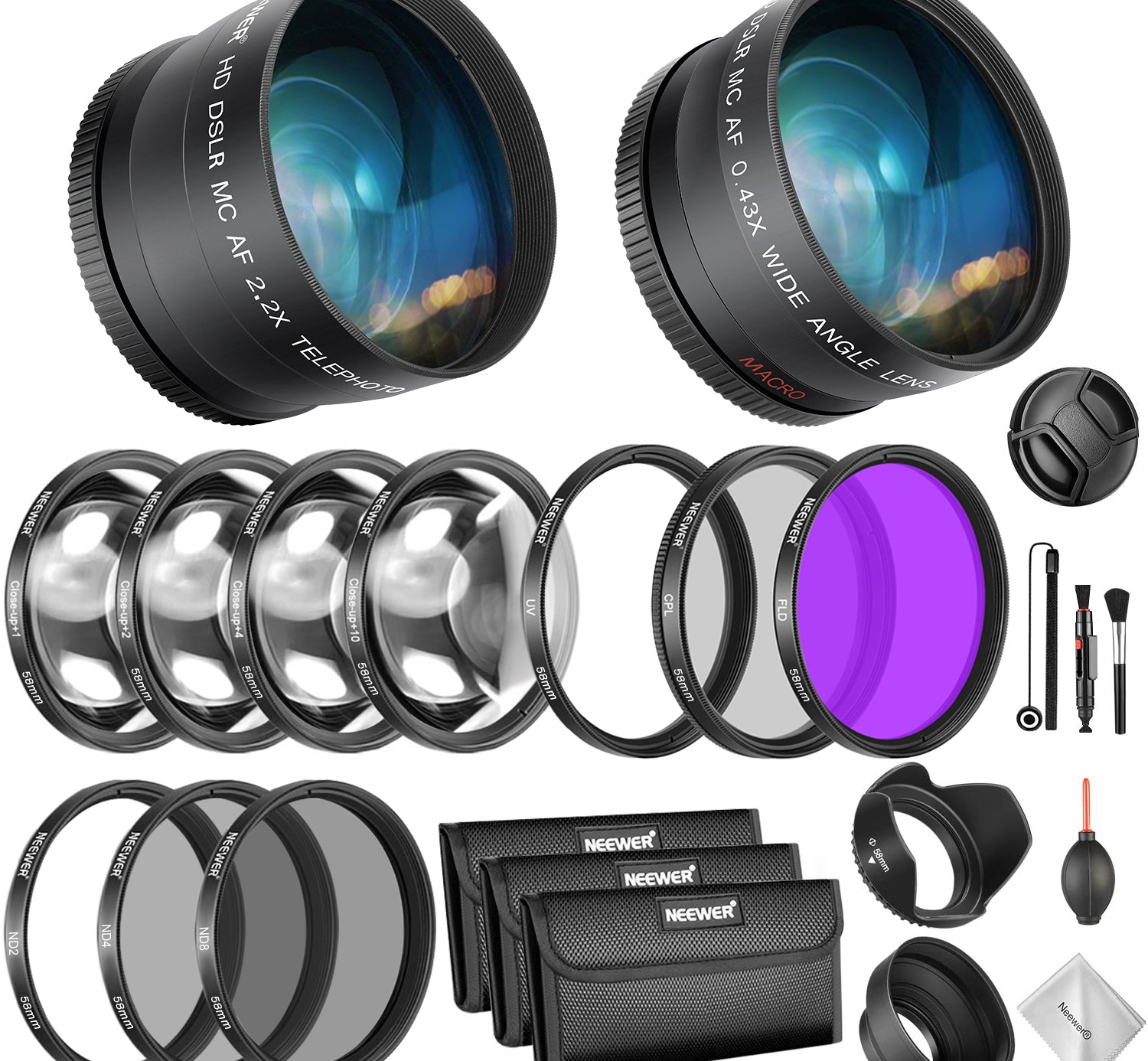 NEEWER Wide Angle Filter & Wide Angle Lens Kit