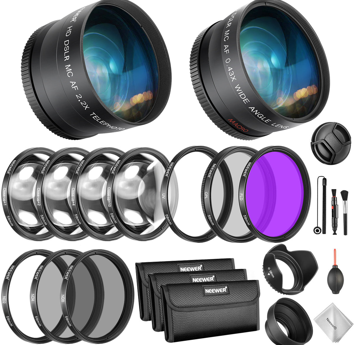 NEEWER Wide Angle Filter & Wide Angle Lens Kit