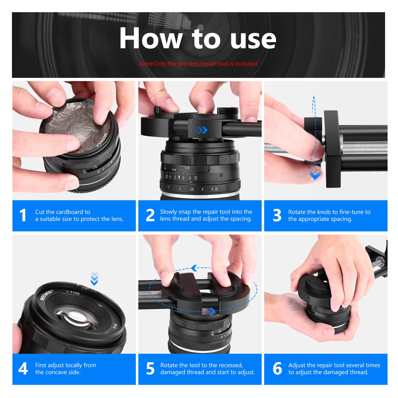How to use NEEWER Camera Lens Vise Repair Tool for Lens and Filter