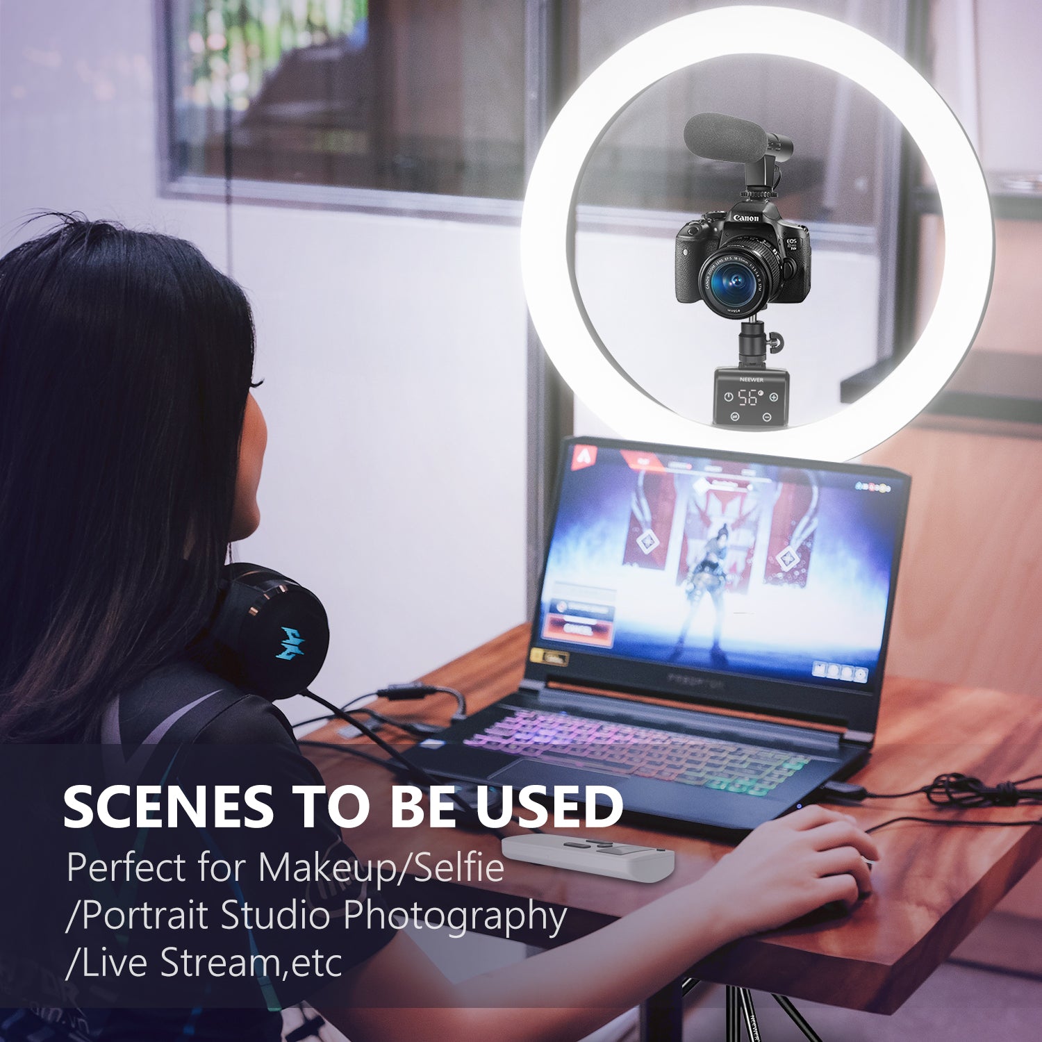 Scenarios for NEEWER SRP18-2.4G 18-inch LED Ring Light