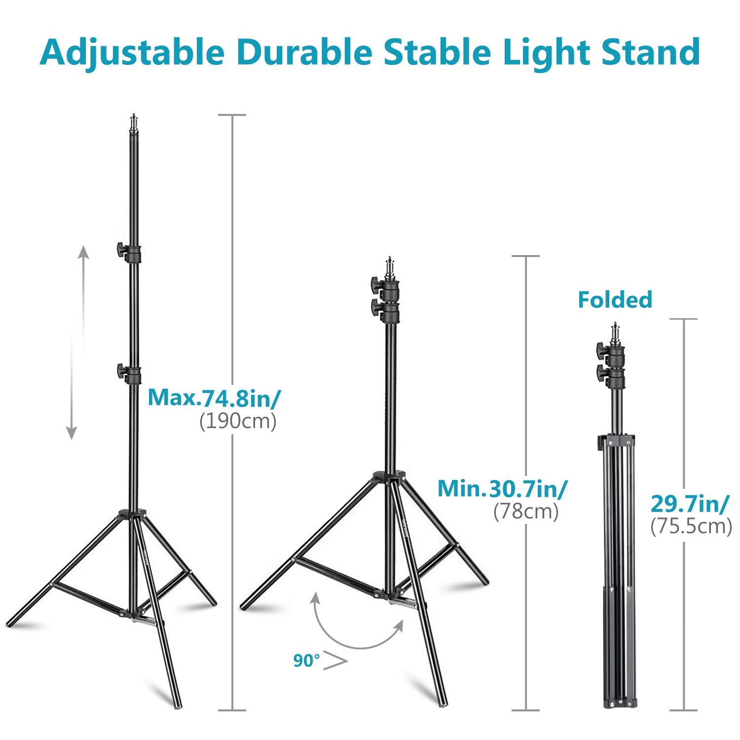 Adjustable, durable, and stable light stand