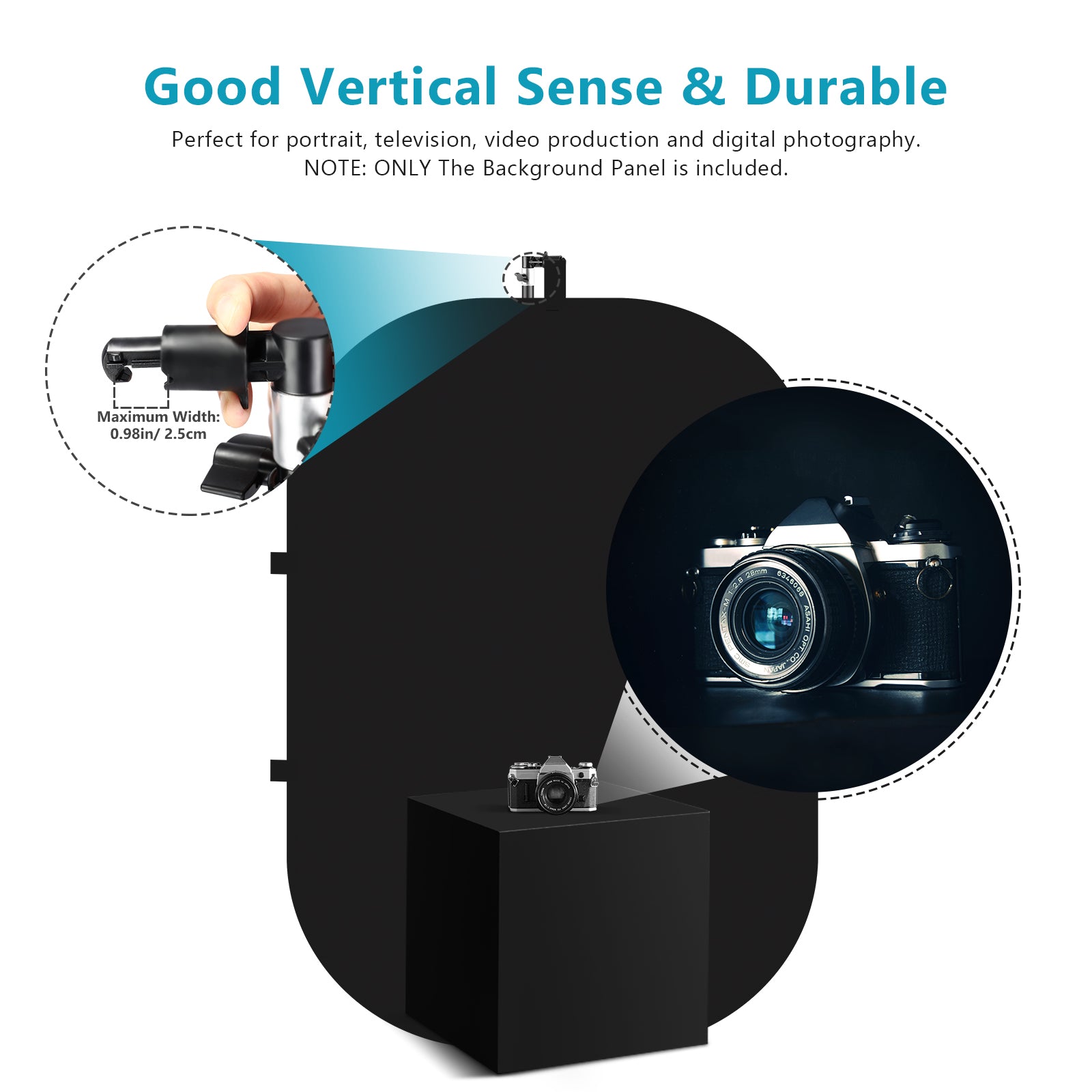 NEEWER 1.5x2M 2-in-1 Portable Black&White Backdrop is durable.