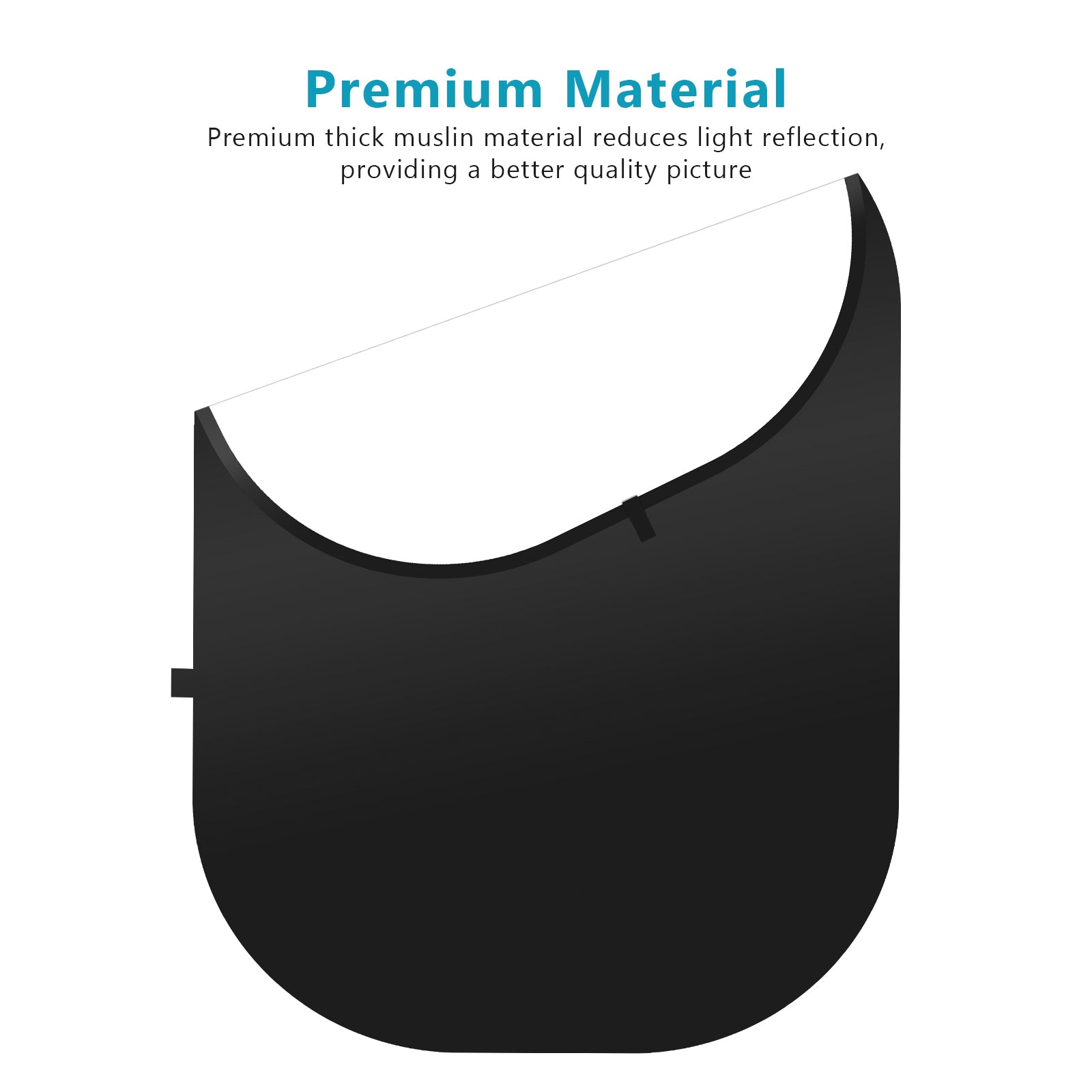 NEEWER 1.5x2M 2-in-1 Portable Black&White Backdrop is made of premium thick muslin material.