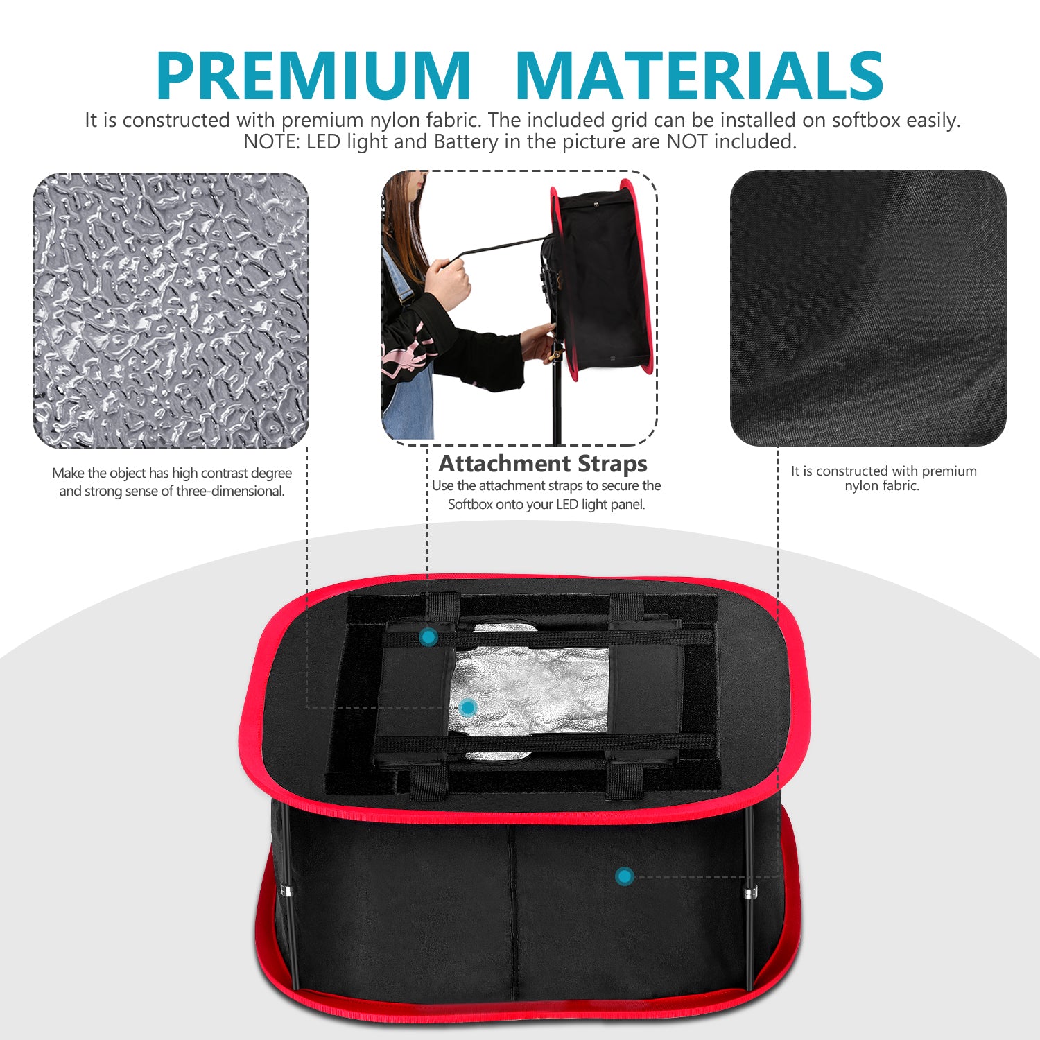 NEEWER Collapsible Softbox is made of premium materials.