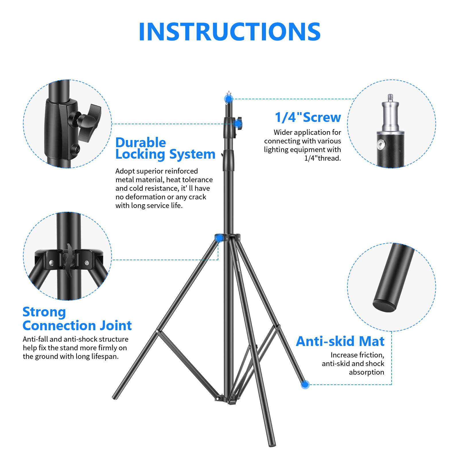 Product detail of the NEEWER ST-300 300cm Photo Light Stand