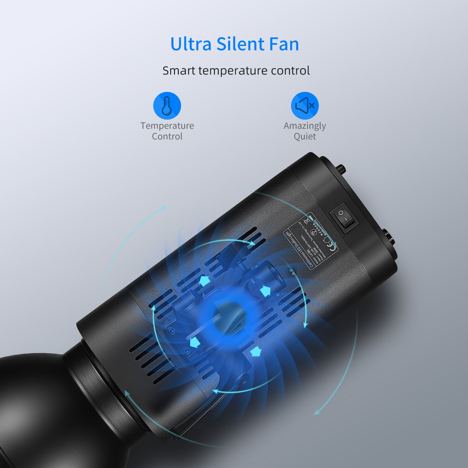 Neewer CB100 100W LED Video Light features an ultra silent fan.