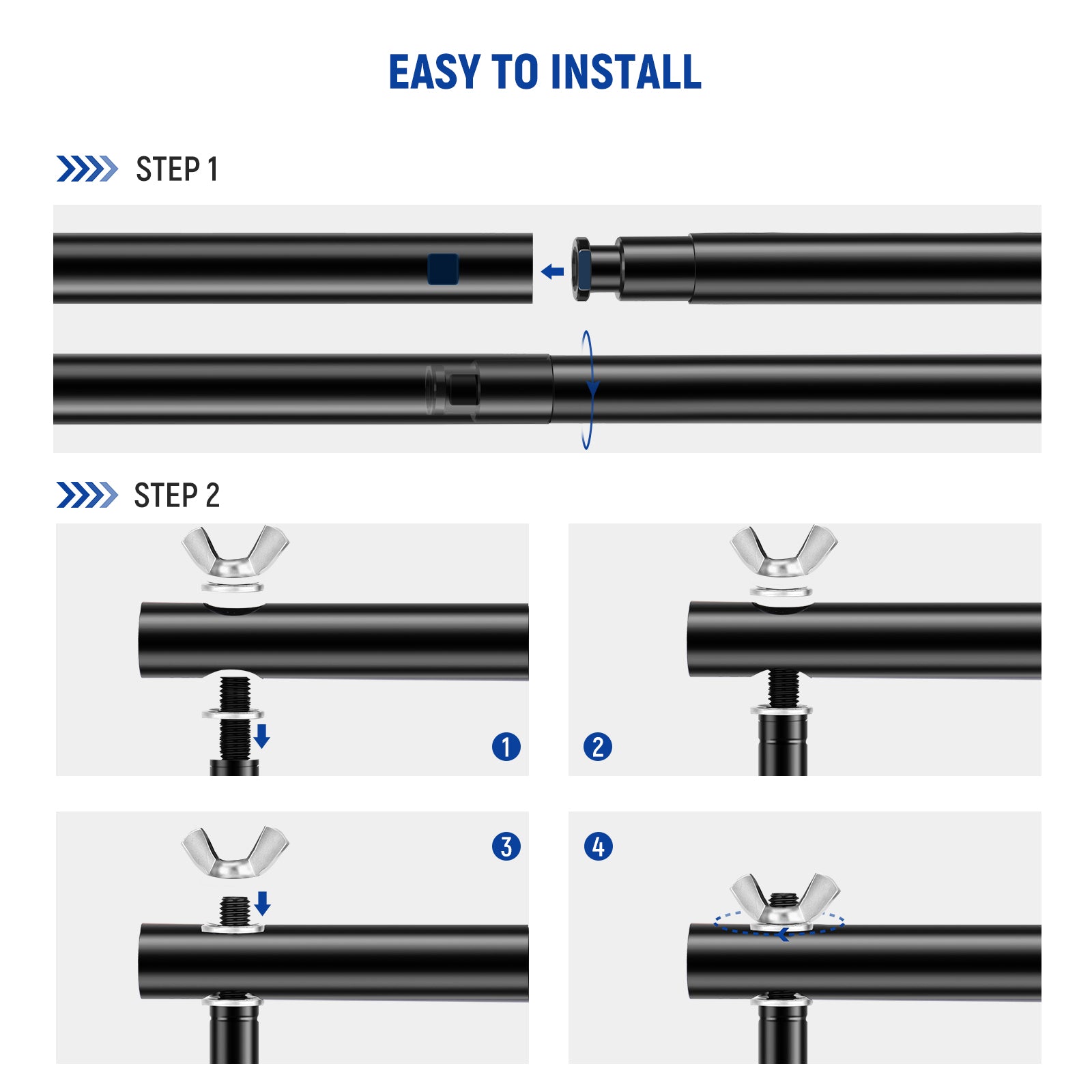 NEEWER 8.5x10ft Adjustable Backdrop Stand Kit is easy to install.