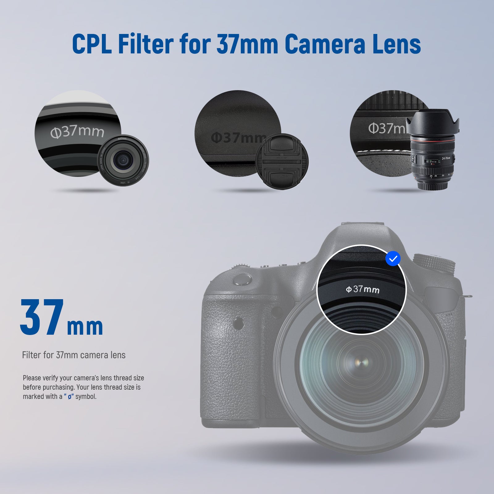 CPL filter for 37mm Camera Lens