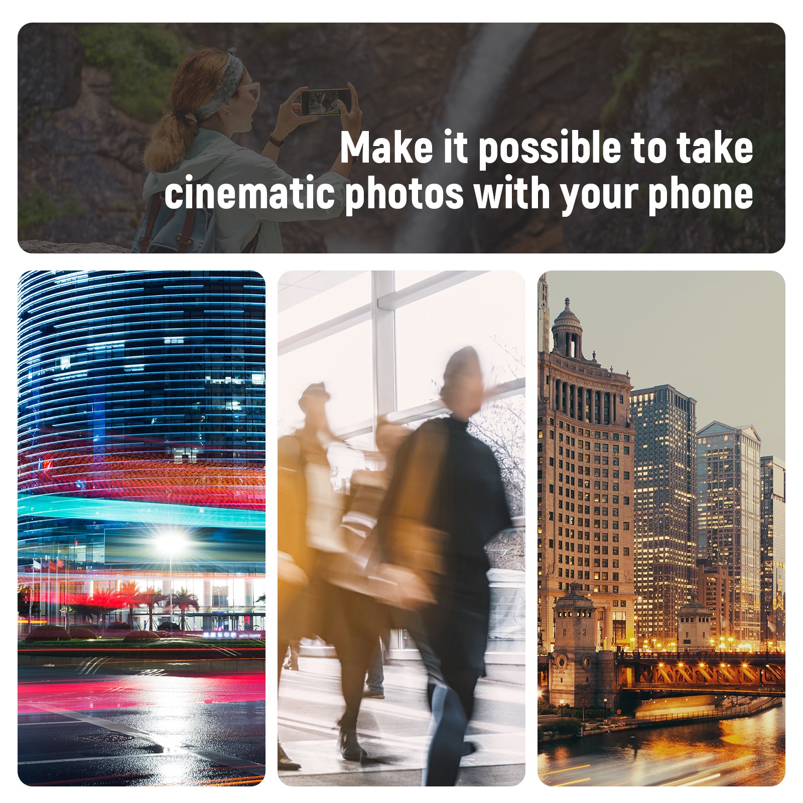 NEEWER FL-37 Variable ND Filter makes it possible to take cinematic photos with your phone.