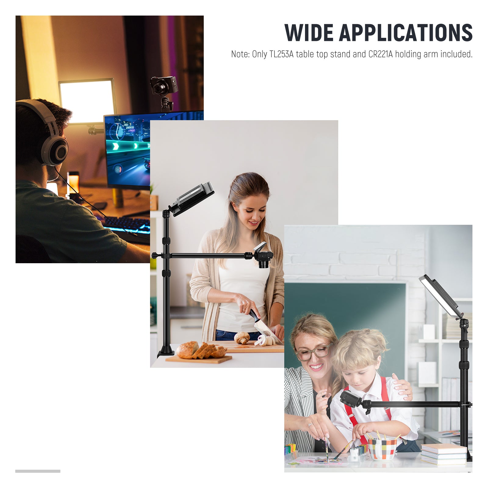 Wide Applications of the NEEWER Tabletop Camera Mount Light Stand With Flexible Arm
