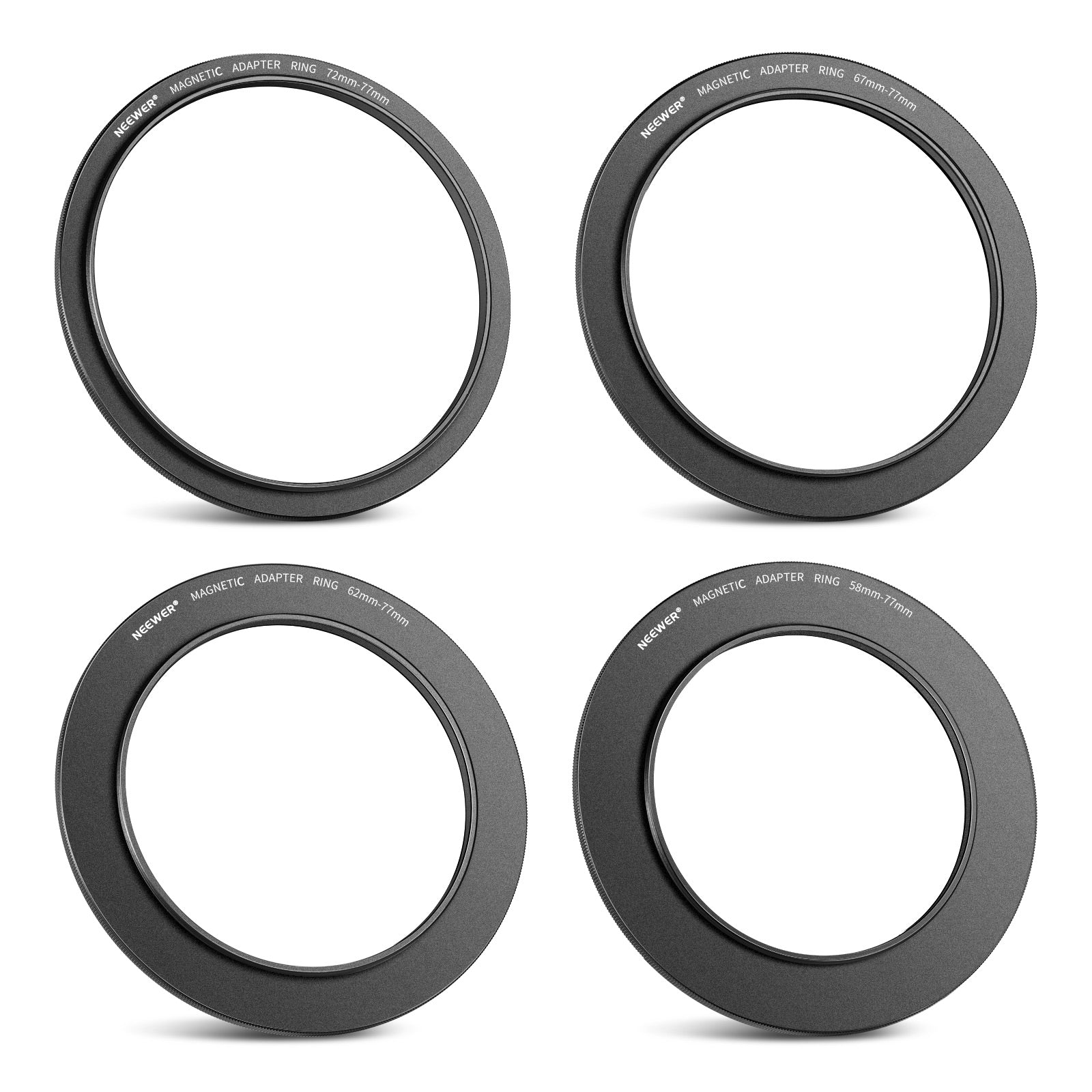 NEEWER 77mm Magnetic Step-up Adapter Ring Kit