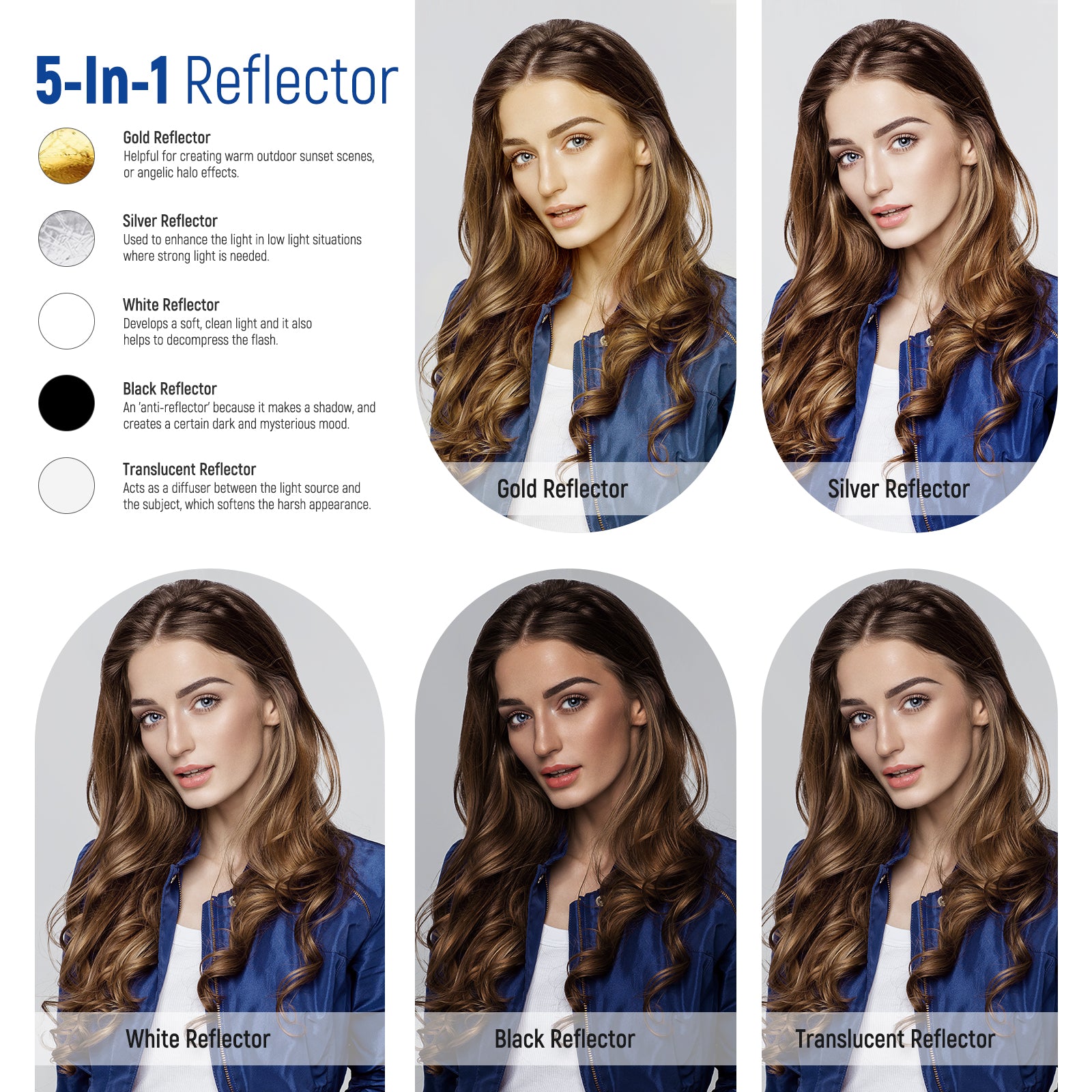 This light reflector can offer 5 lighting effects.