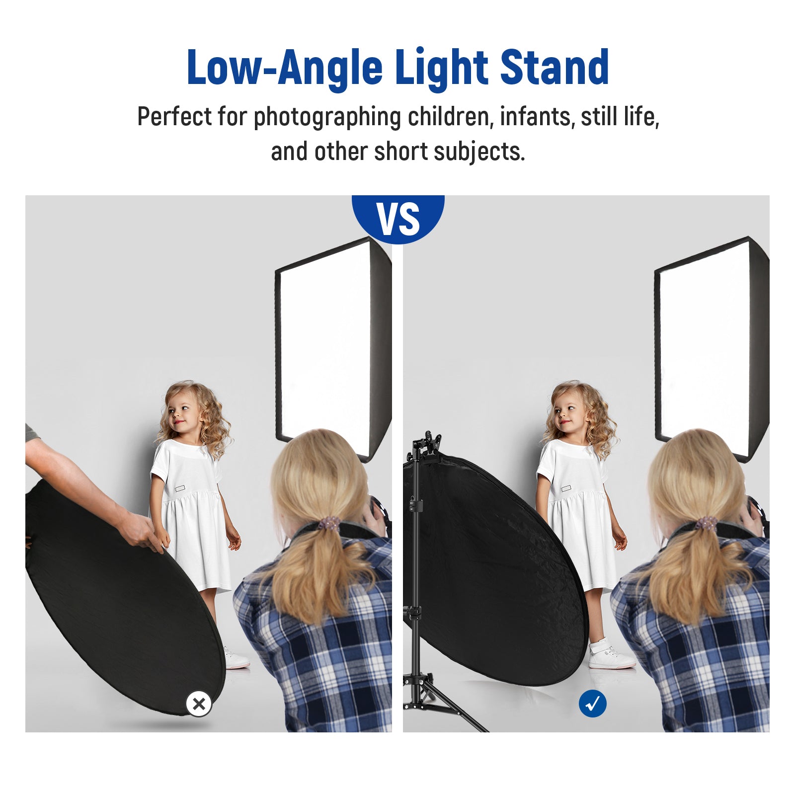 This NEEWER Light Reflector Kit includes a low-angle light stand.