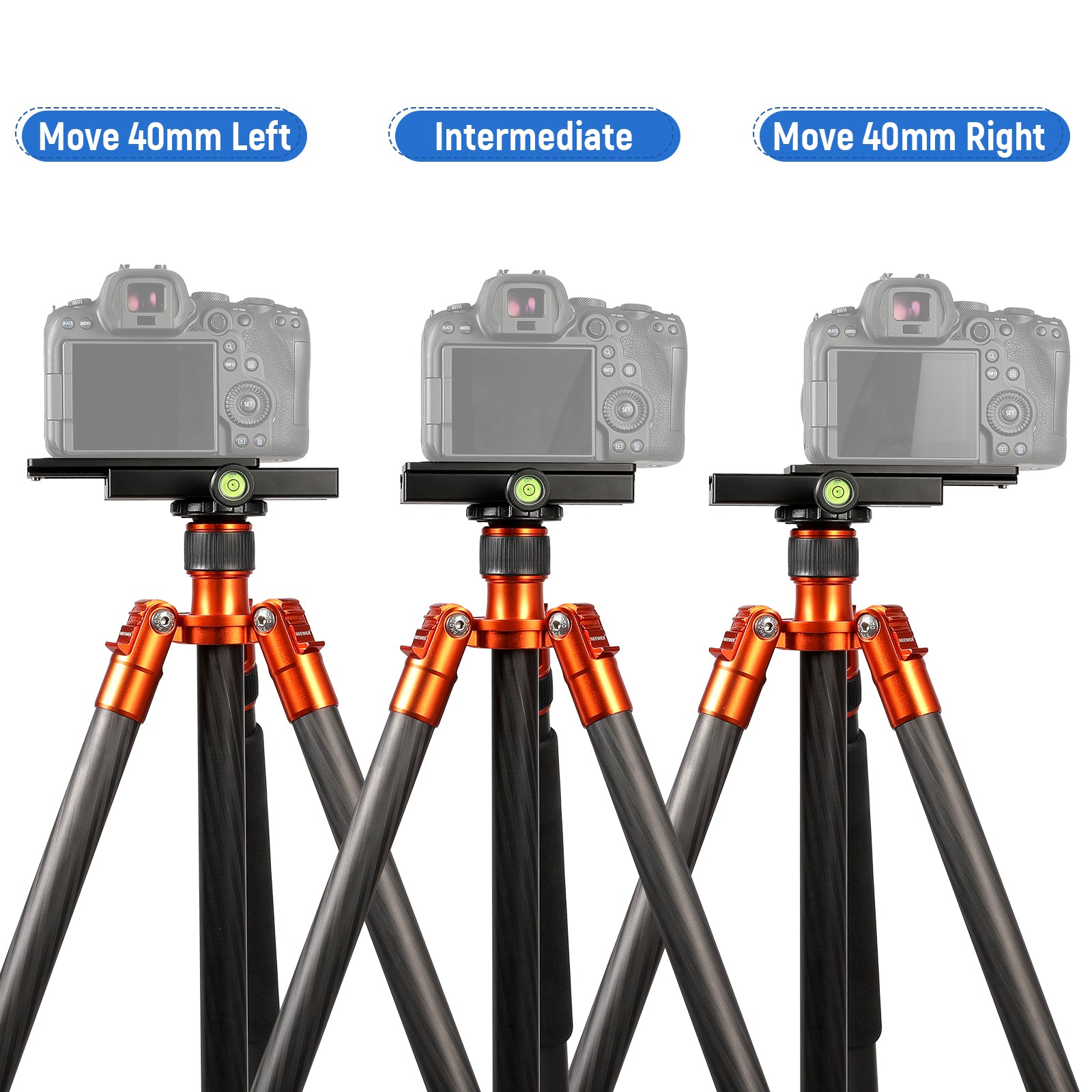 NEEWER QS-120 120mm Quick Release Plate can move 40mm left or right.