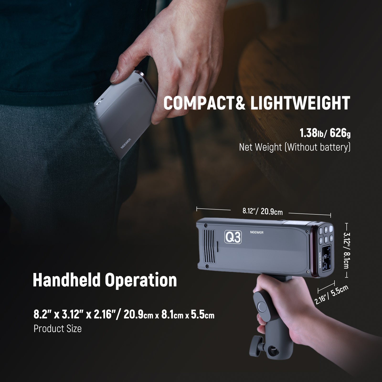 NEEWER Q3 Portable Strobe Light