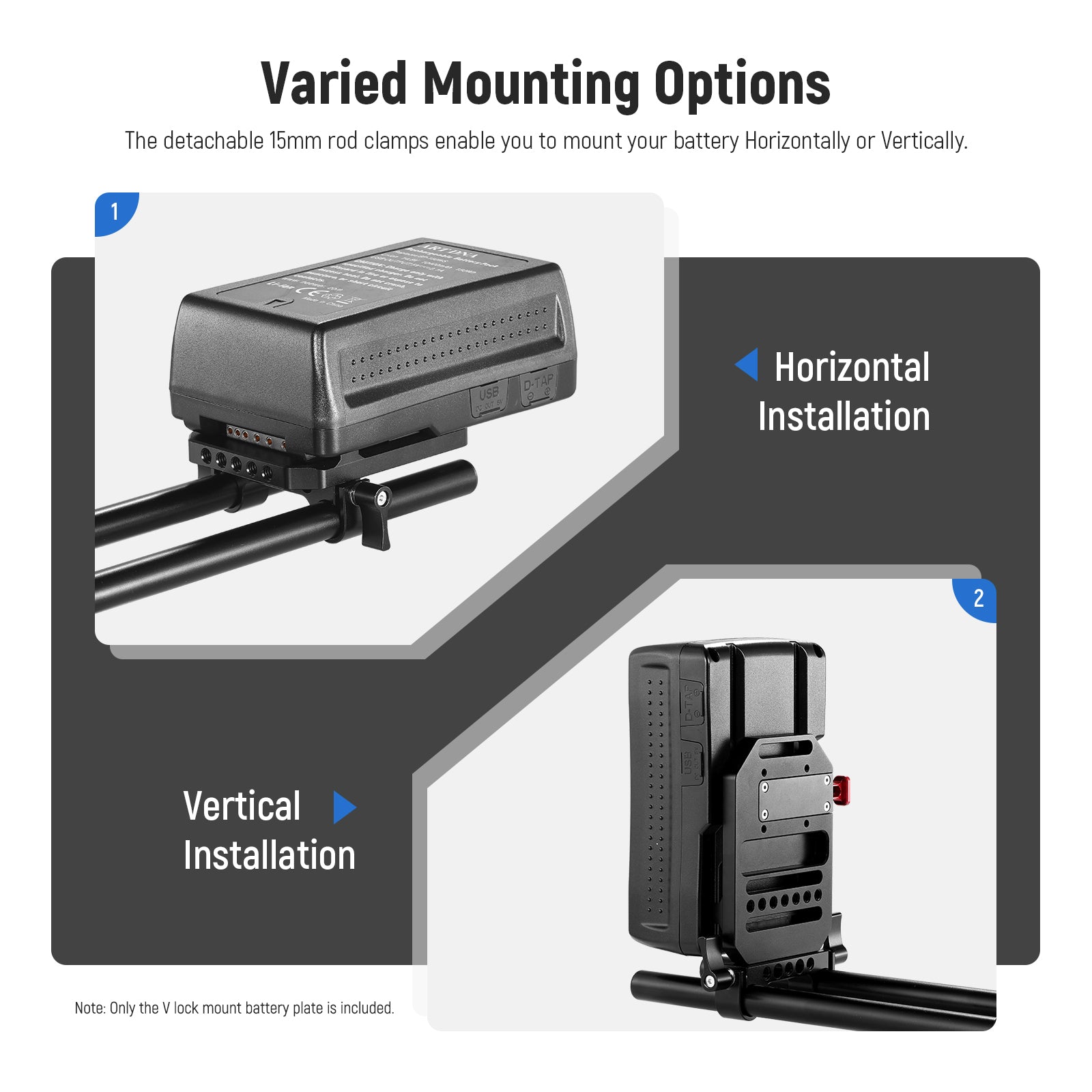NEEWER ST43 V-Mount Battery Plate offers various mounting options.