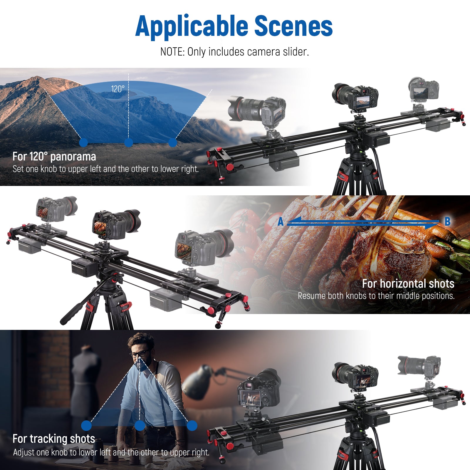 Applicable Scenes of the NEEWER ER1 Motorized Camera Slider