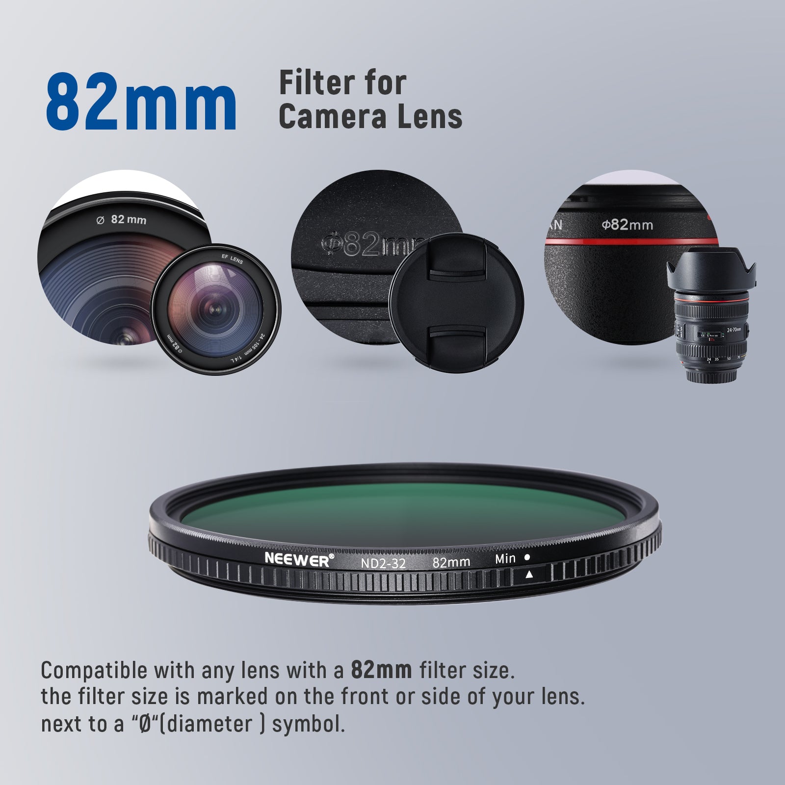 NEEWER 82mm ND2-ND32 Variable ND Lens Filter