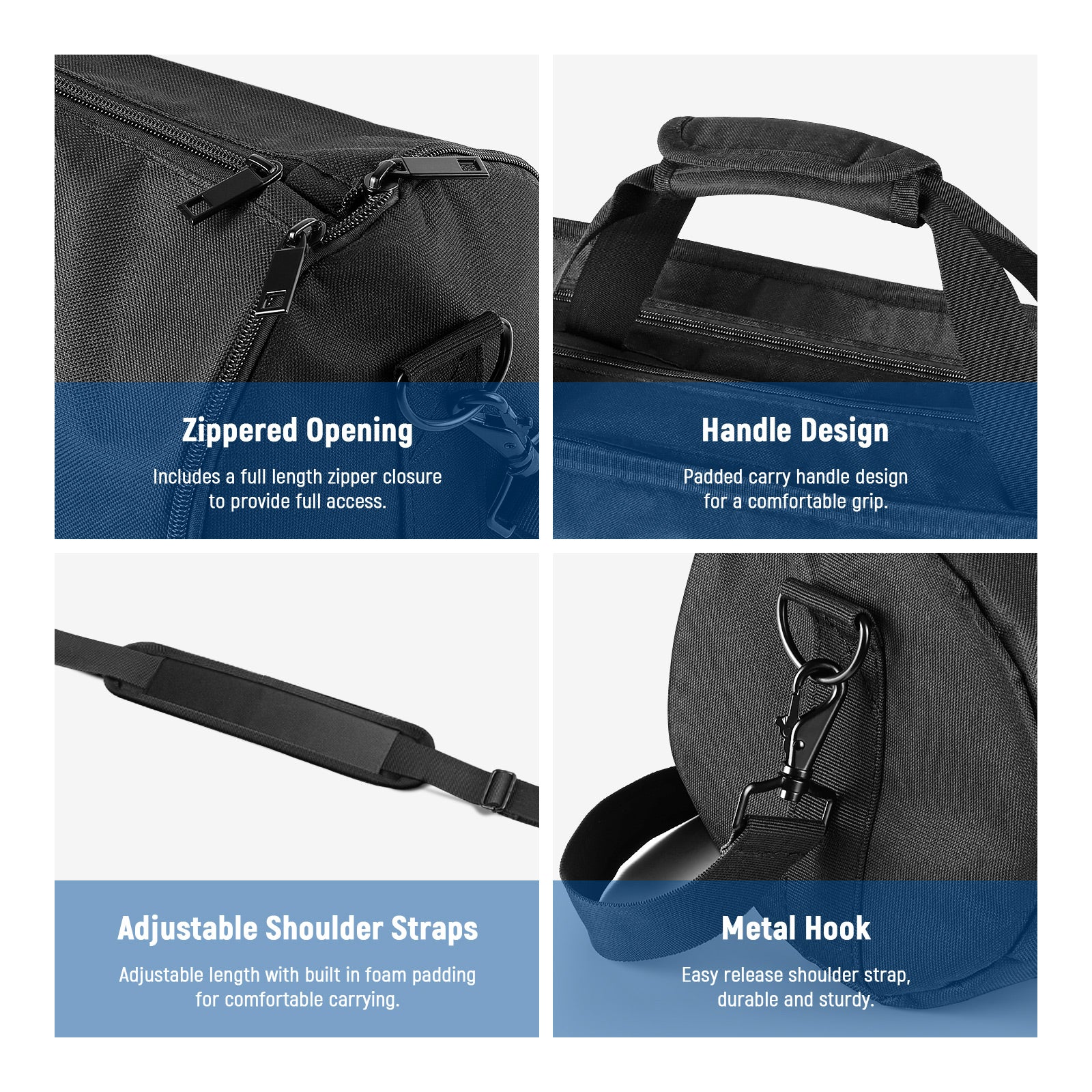 NEEWER Tripod Carrying Case includes a full-length zippered closure