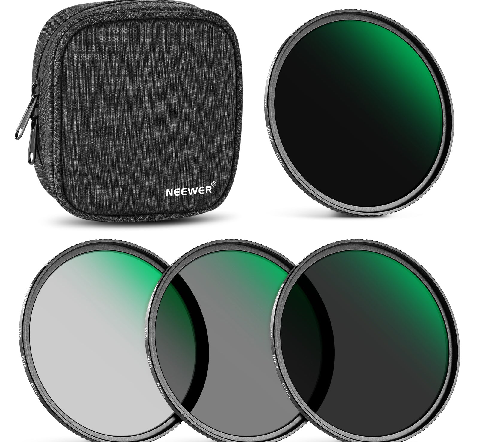 NEEWER 4 Pack ND Lens Filter Set (ND1000+ND64+ND8+ND4)