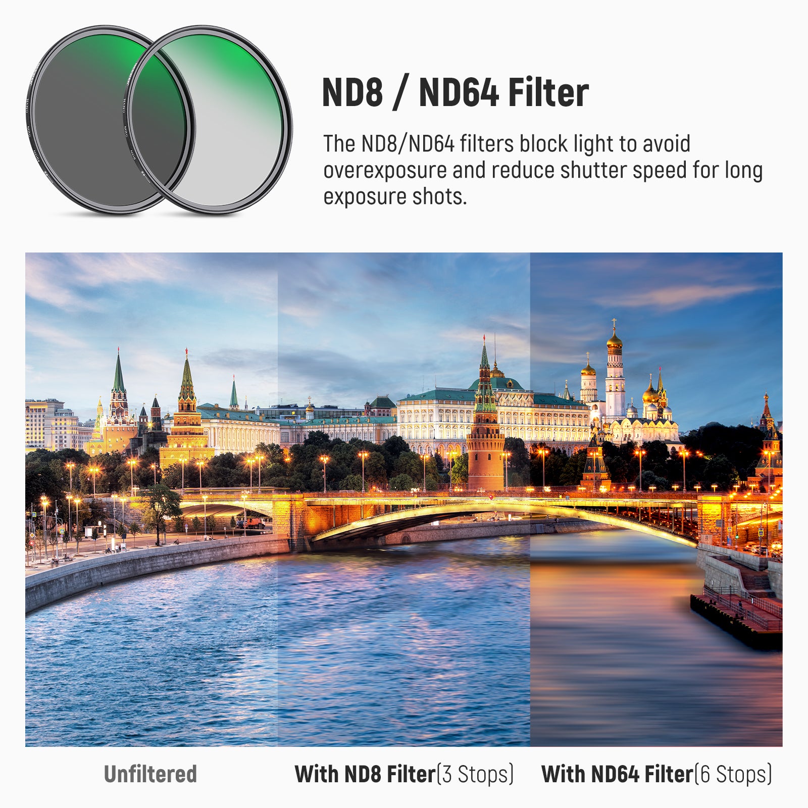 NEEWER ND8/ND64 filters