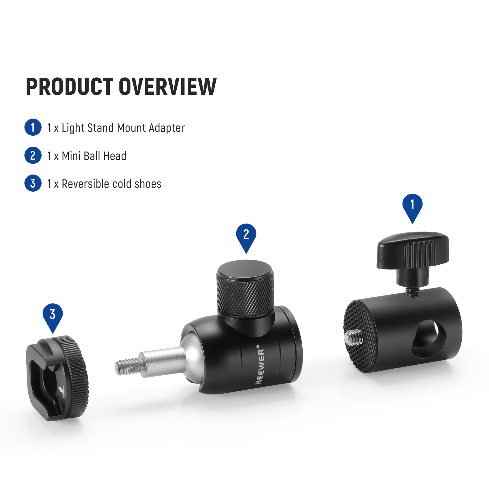 Package Contents of the NEEWER ST-GM06 NEEWER Light Stand Mount Adapter