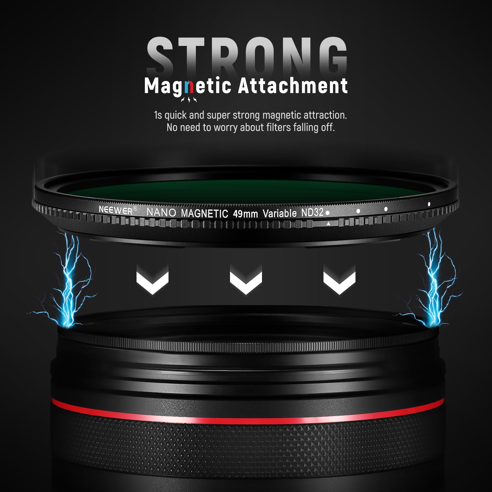 This ND filter features magnets on the rim