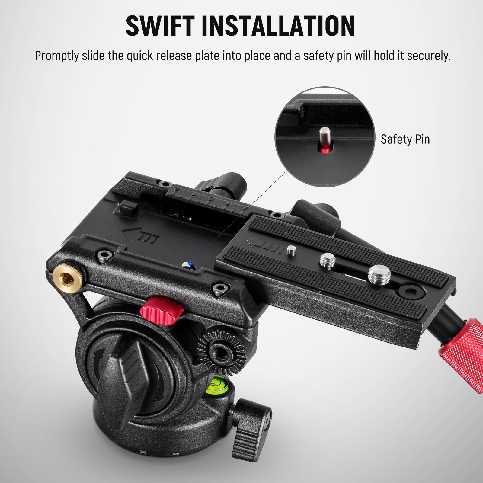 A safety pin holds the plate and your valuable camera securely.