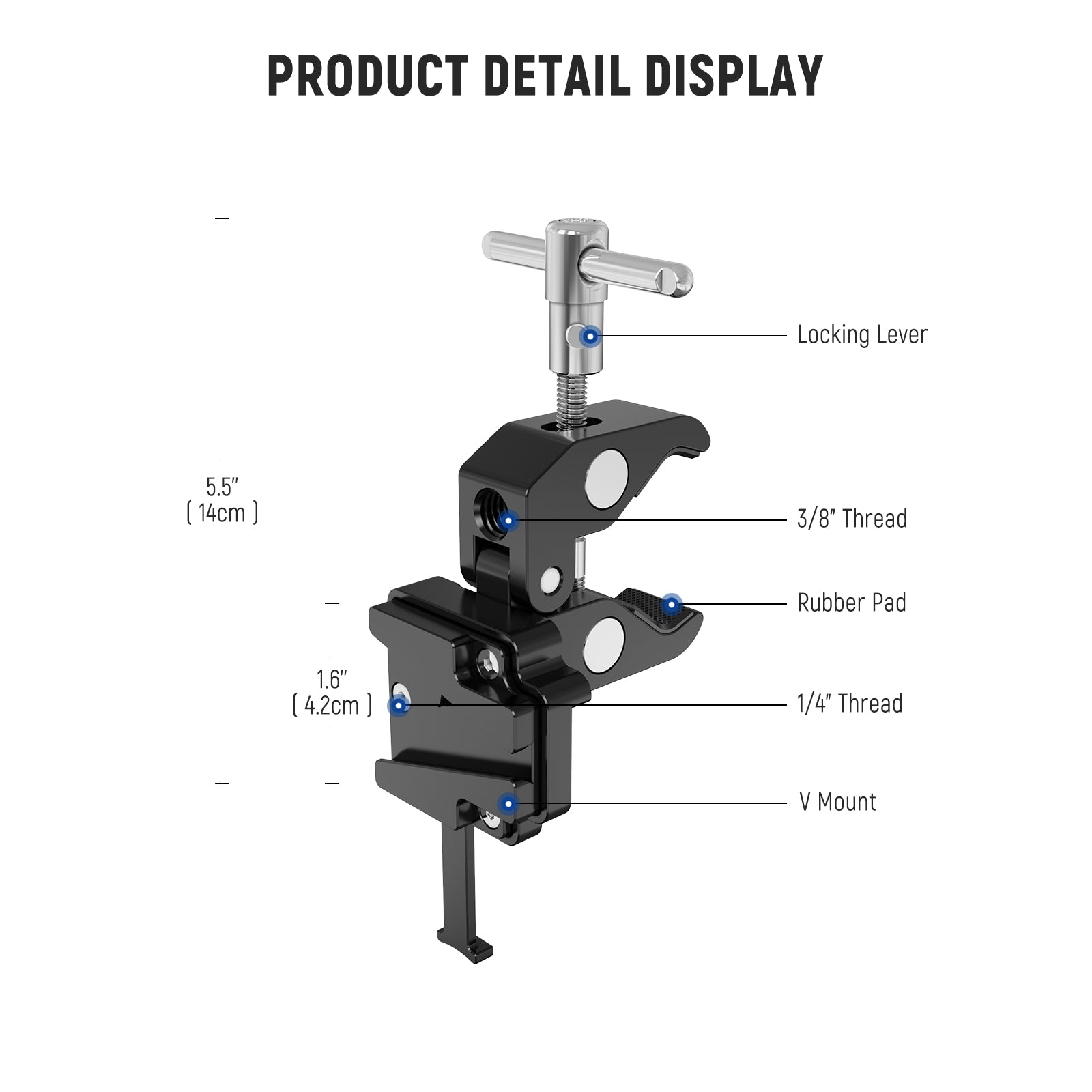 Product details of the NEEWER PS006 V Mount Battery Plate