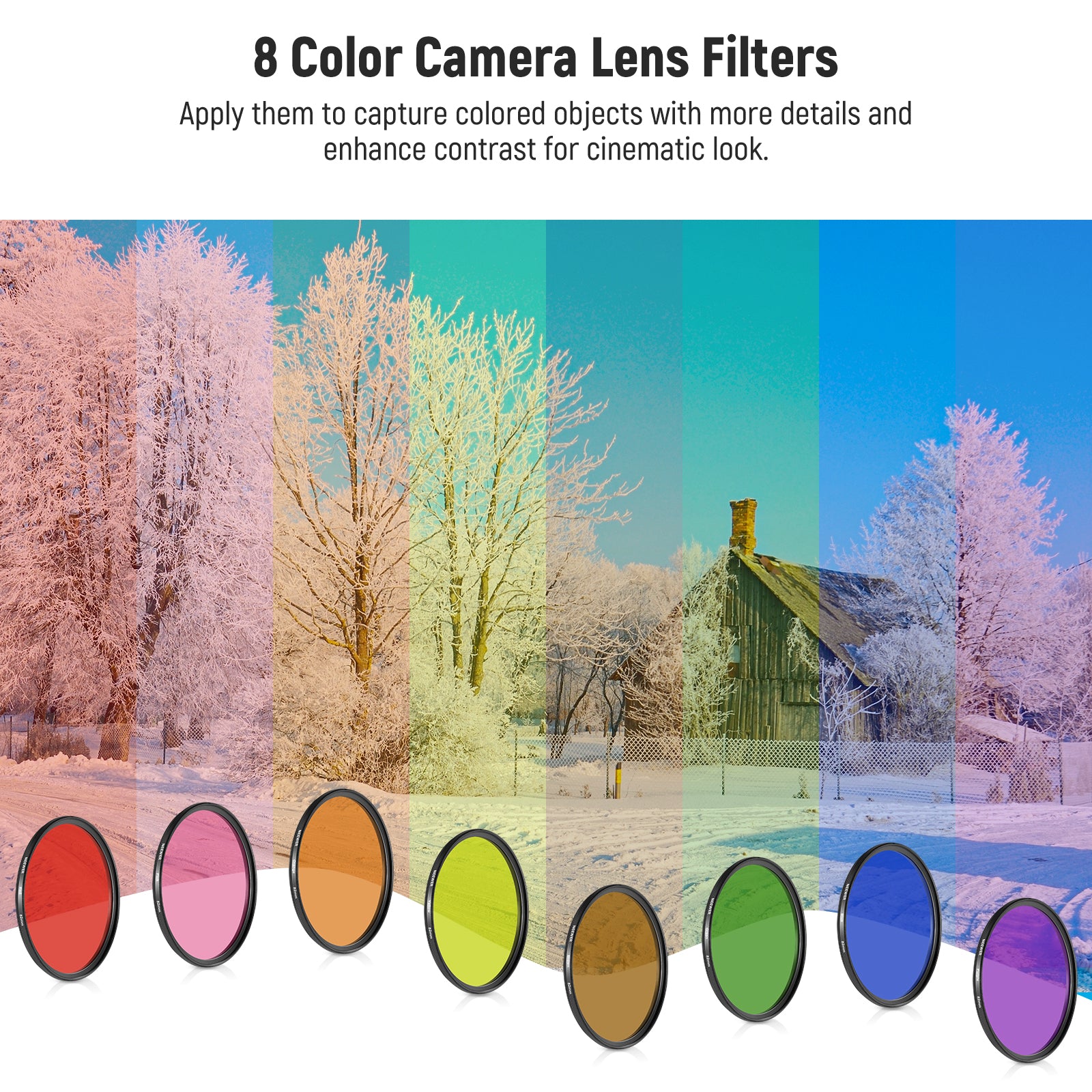 8 Color Camera Lens Filters