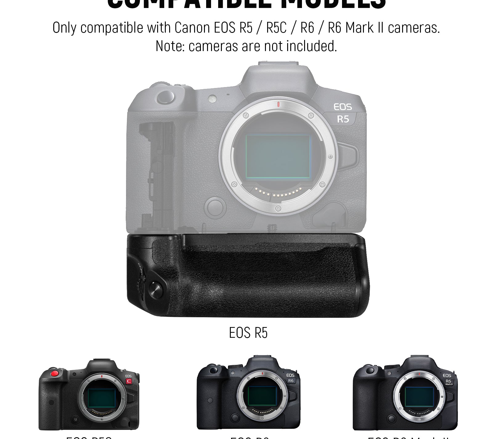 NEEWER BG-R10 Replacement Battery Grip is compatible with Canon EOS R5 R5C R6 R6 Mark II mirrorless cameras