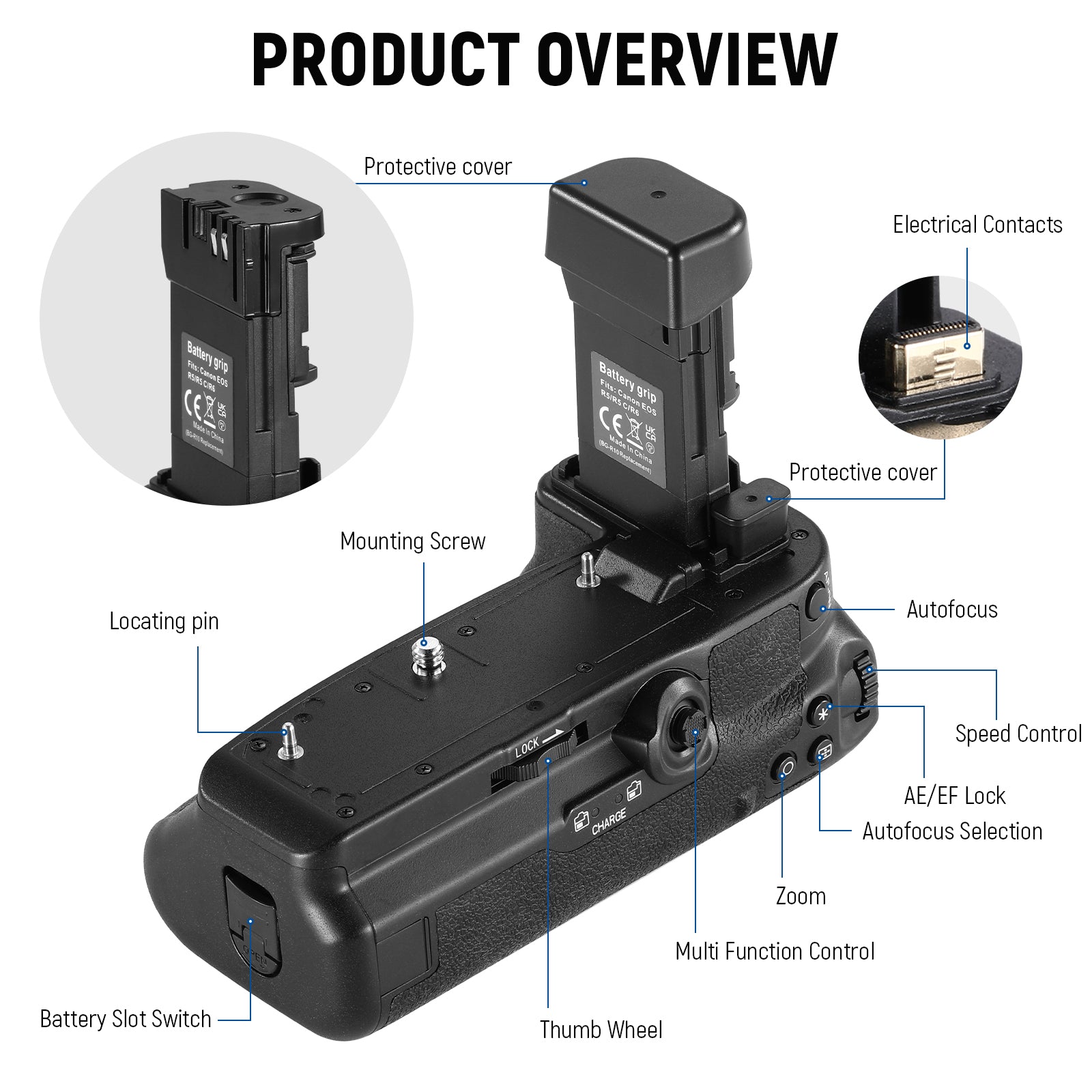 Specifications of the NEEWER BG-R10 Replacement Battery Grip