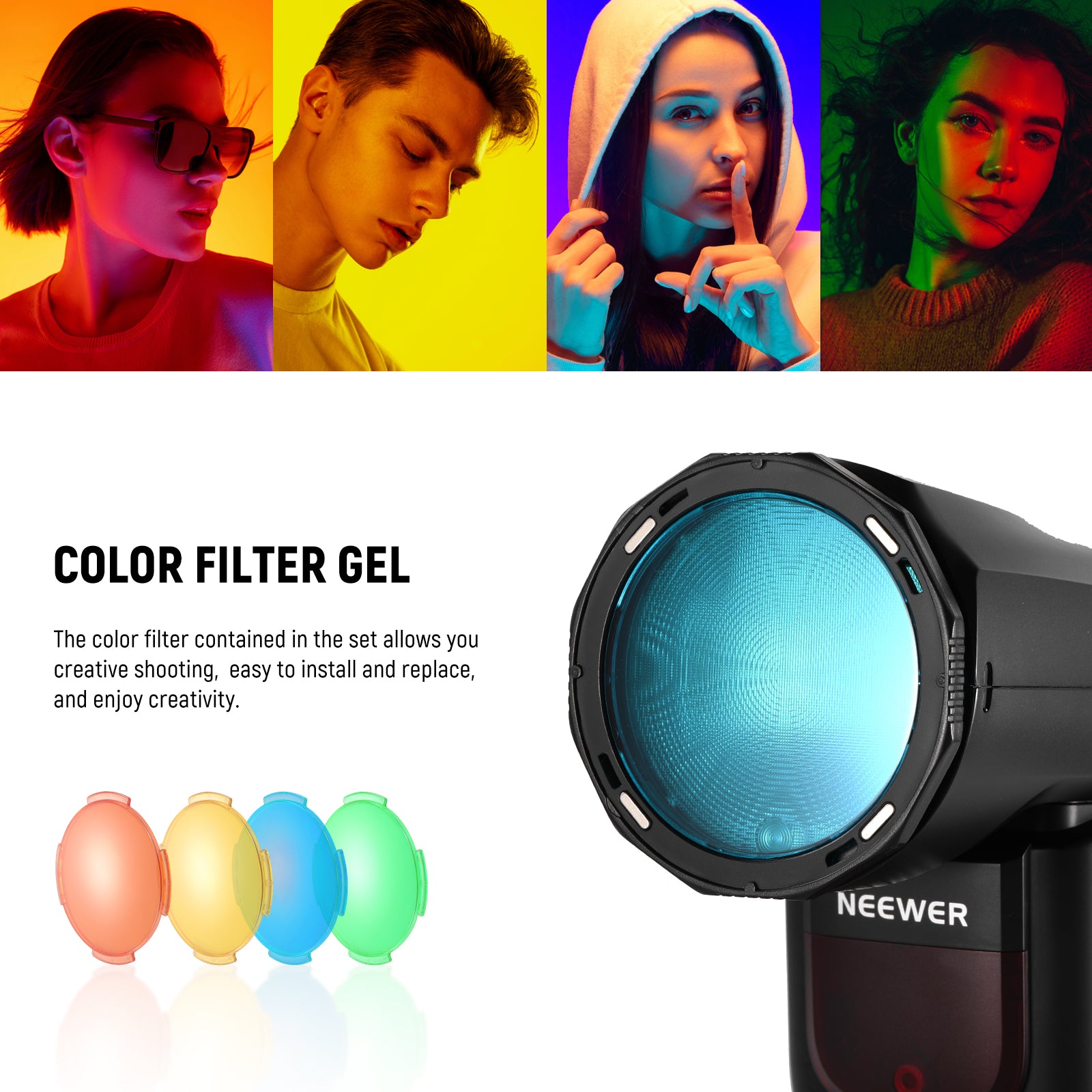 Color Gel Set (red, yellow, white, green, and blue)