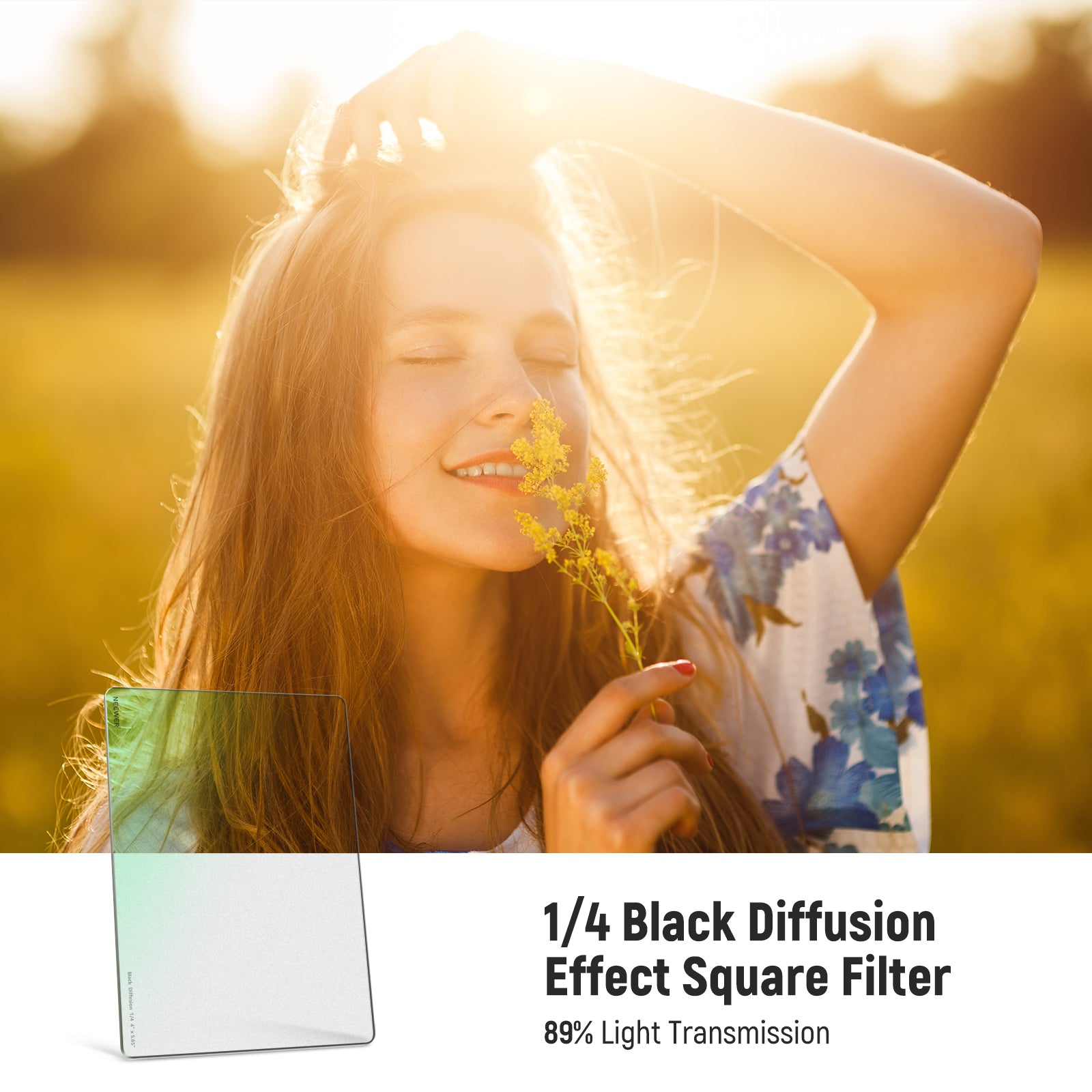1/4 Black Diffusion Effect Square Filter