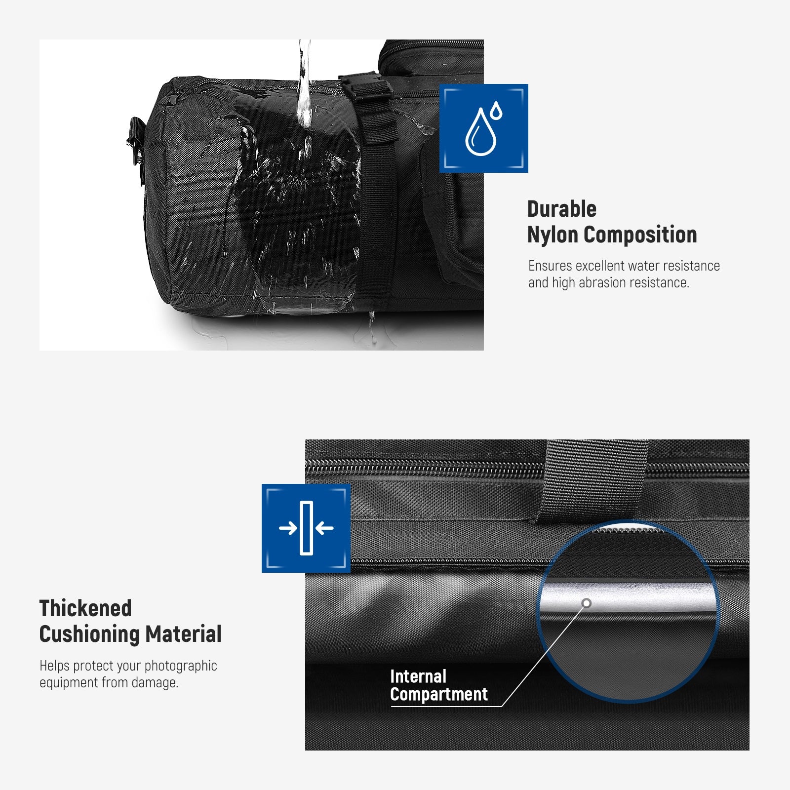 NEEWER 24" Tripod Case is made of durable nylon and thickened cushioning material.