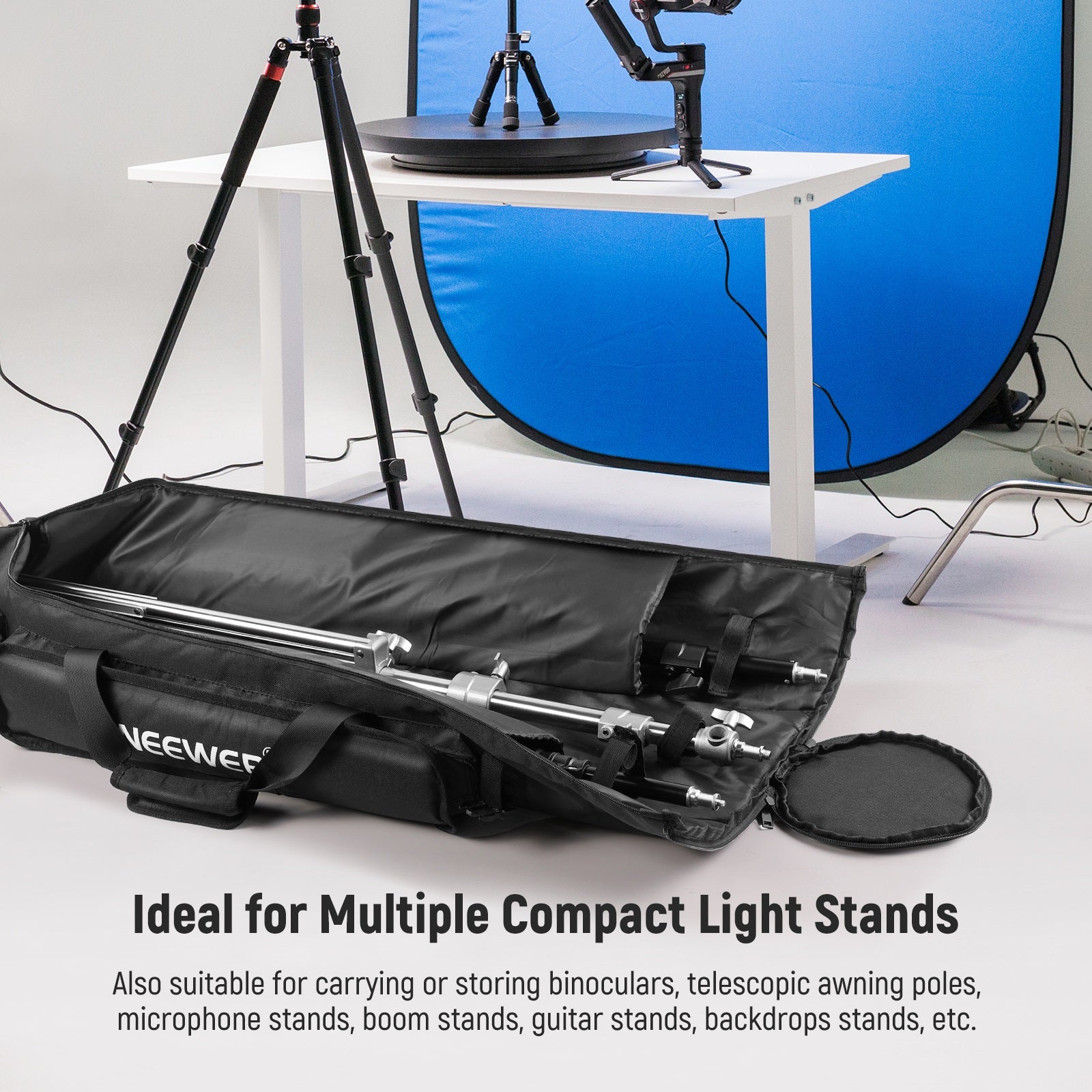 NEEWER 1.2m Tripod Carrying Case is suitable for storing light stands.