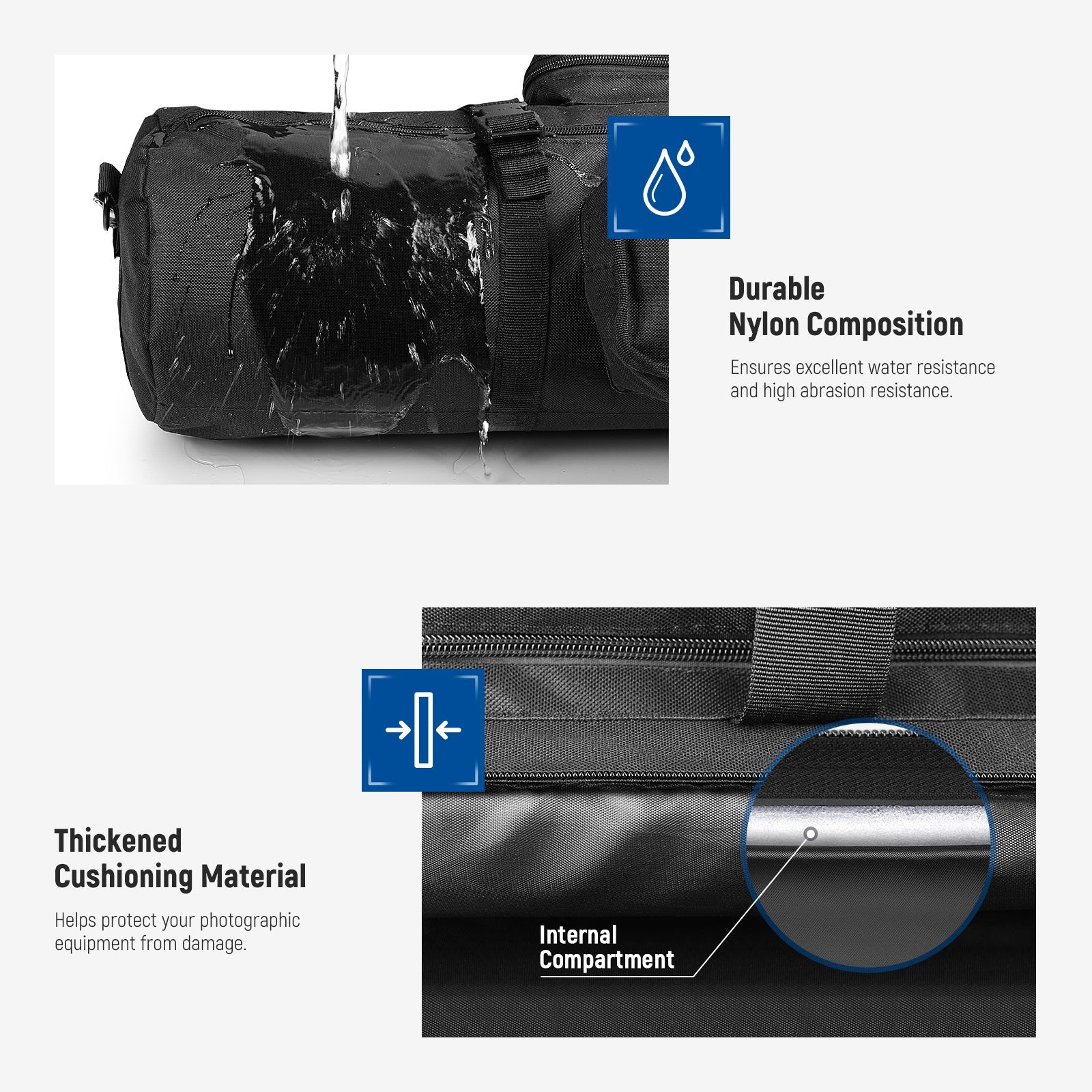 NEEWER 1.2m Tripod Carrying Case ensures excellent water resistance.