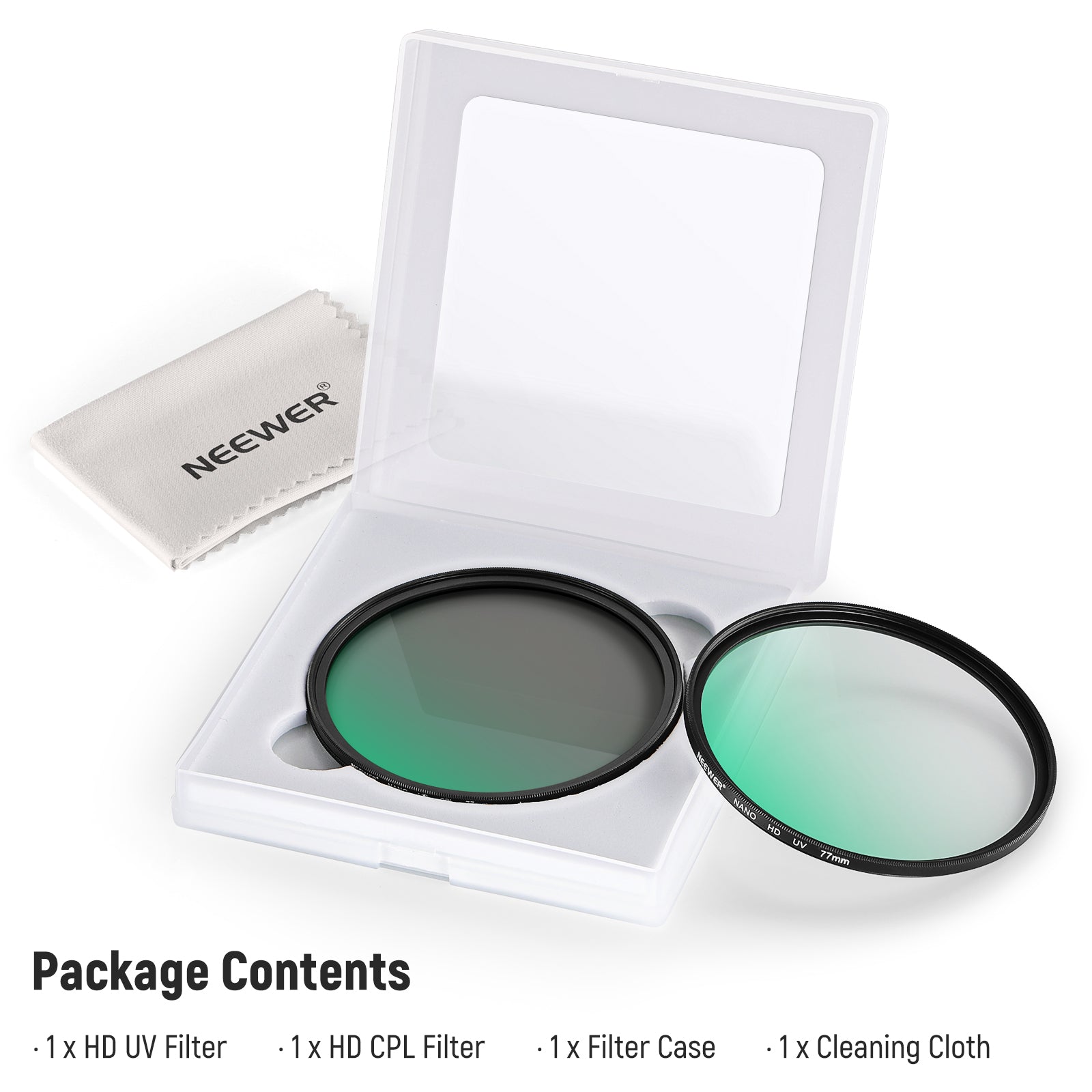 Package Contents of the NEEWER Camera Lens Filter Kit
