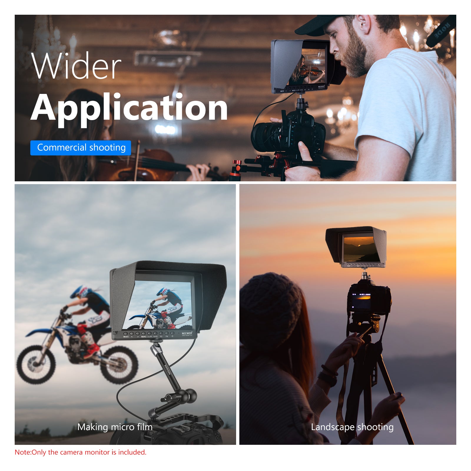 Wide Applications of the NEEWER F100 7 Inch HD Camera Field Monitor Kit