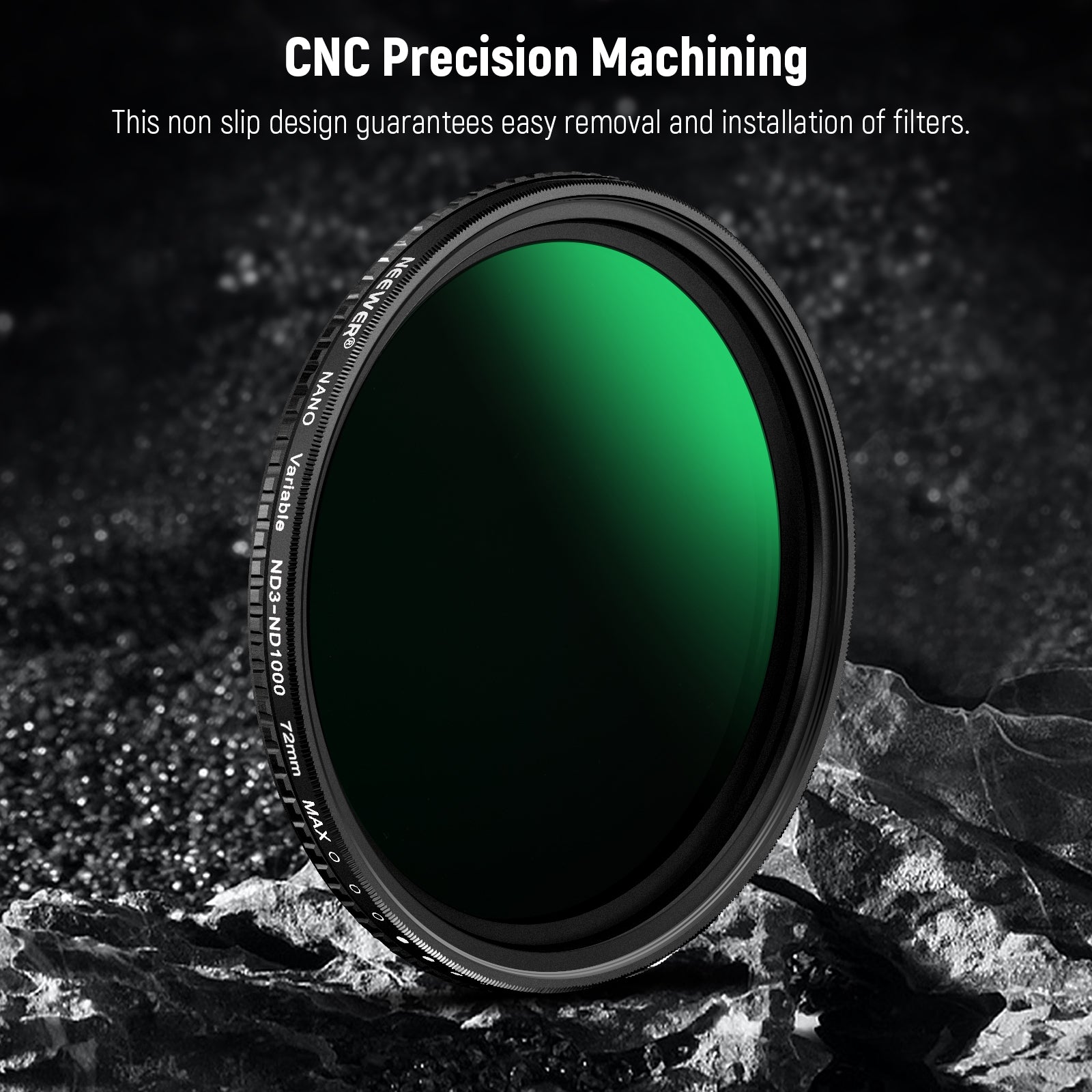 This non-slip design guarantees easy removal and installation of filters.