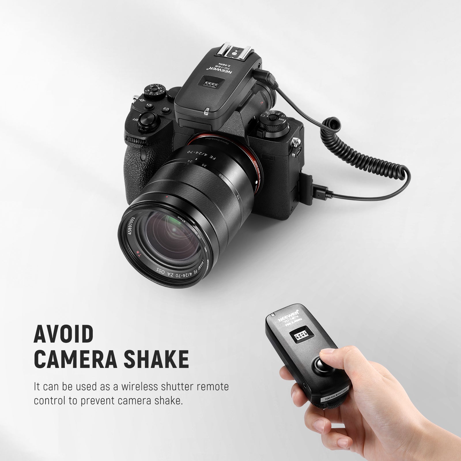 NEEWER 2.5mm to S2 Remote Shutter Release Cable can be used as a wireless shutter remote.