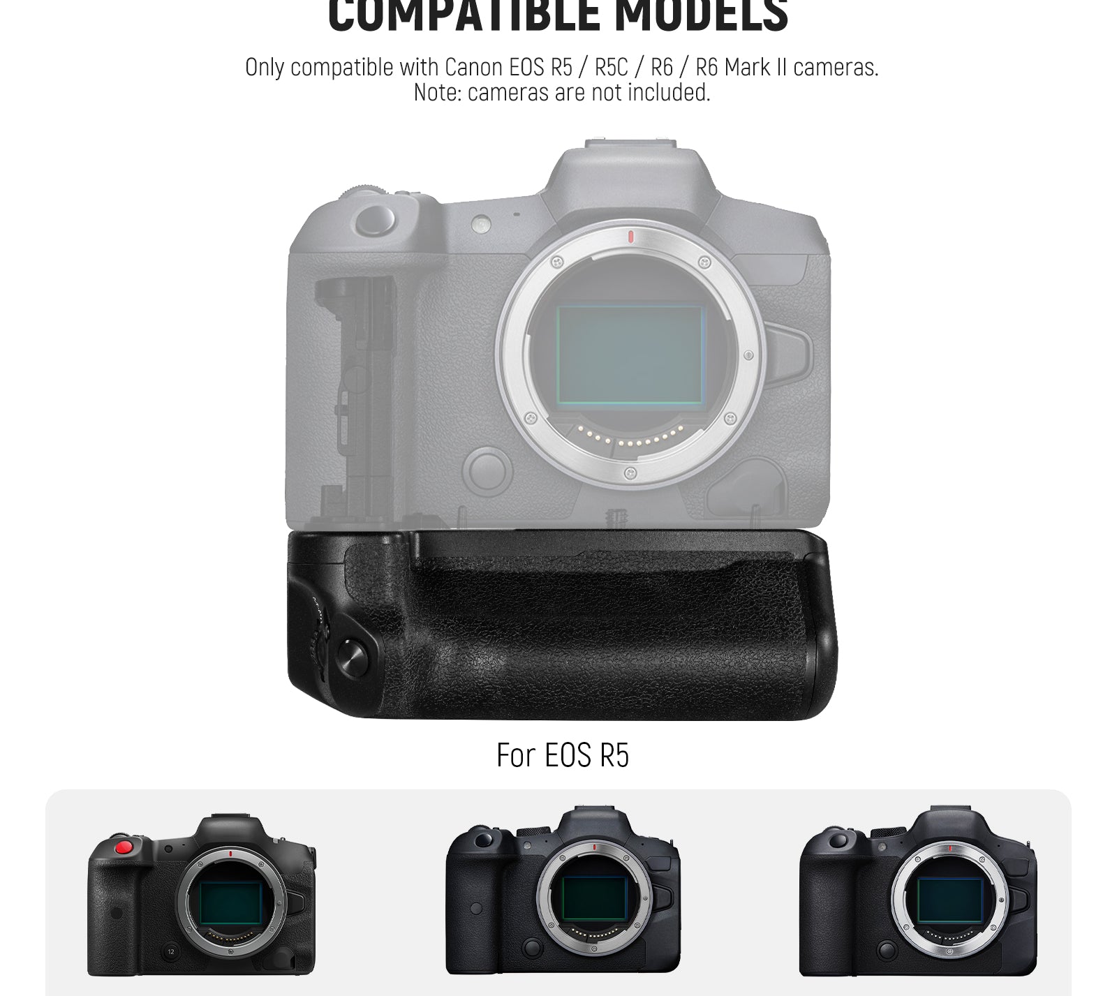 NEEWER BG-R10 Replacement Battery Grip for Canon EOS R5 R5C R6 R6 Mark II