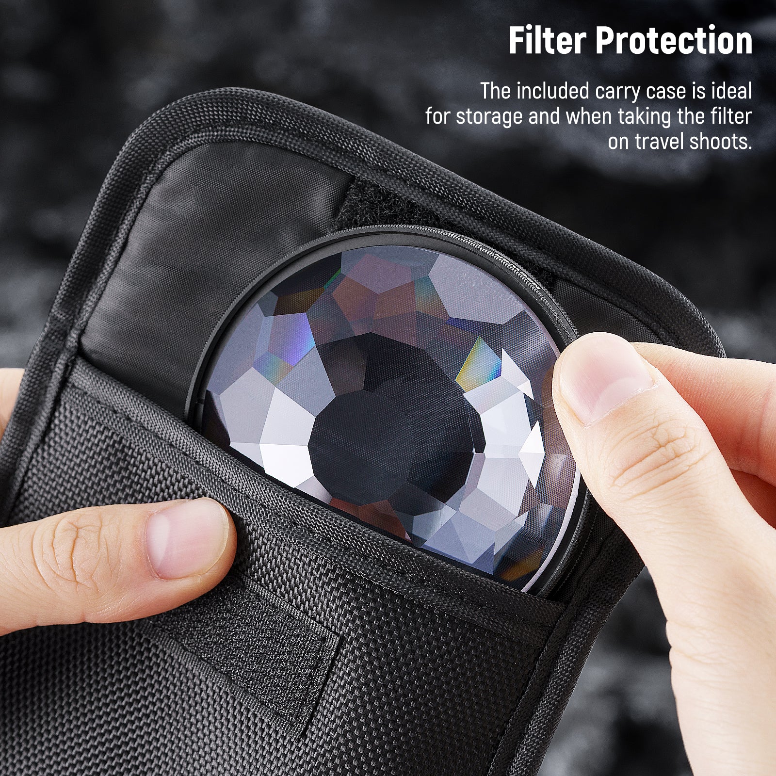 NEEWER FL-E1 Prism Lens Filter Kit includes a carry case.