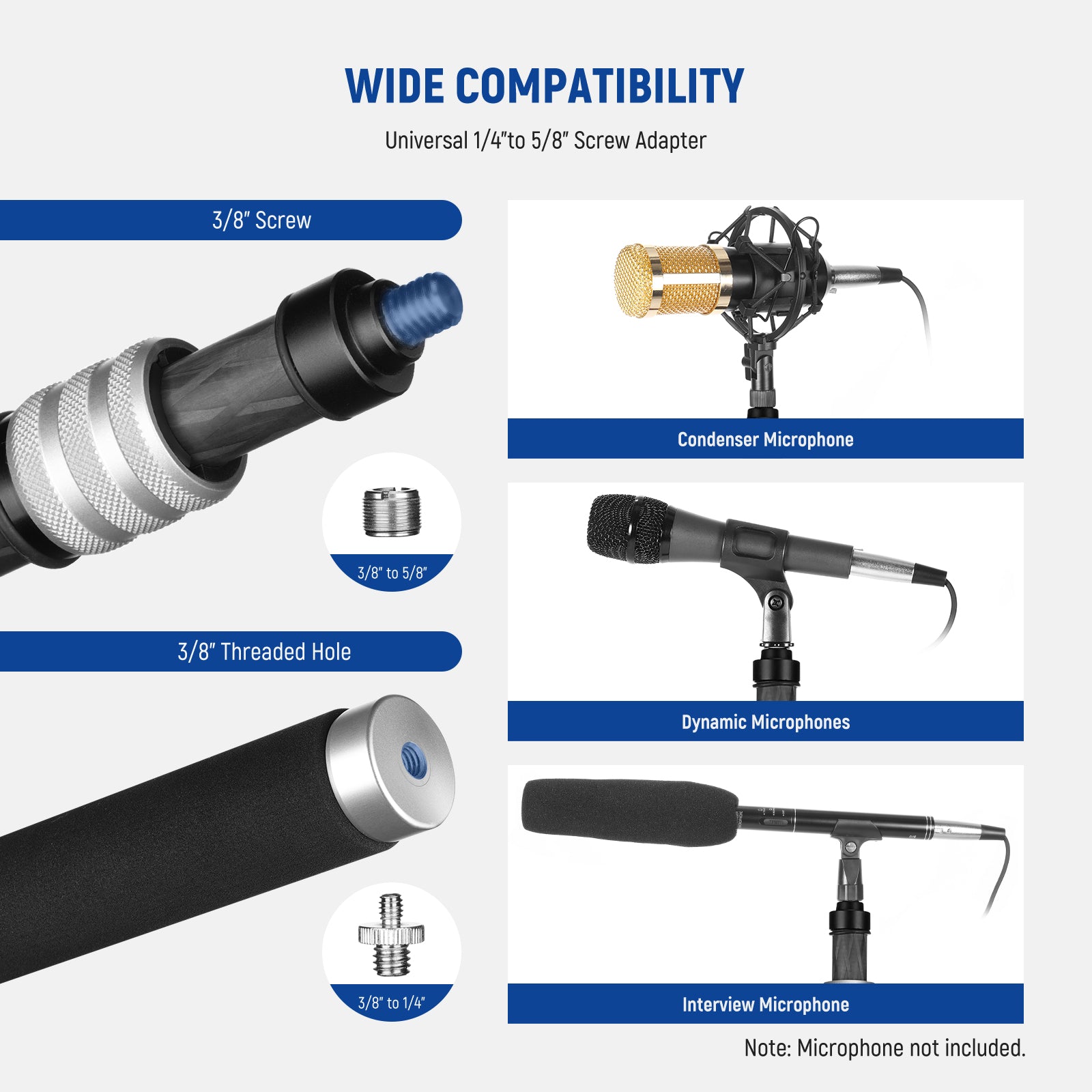 Wide Compatibility of the NEEWER MS-300C Mic Boom