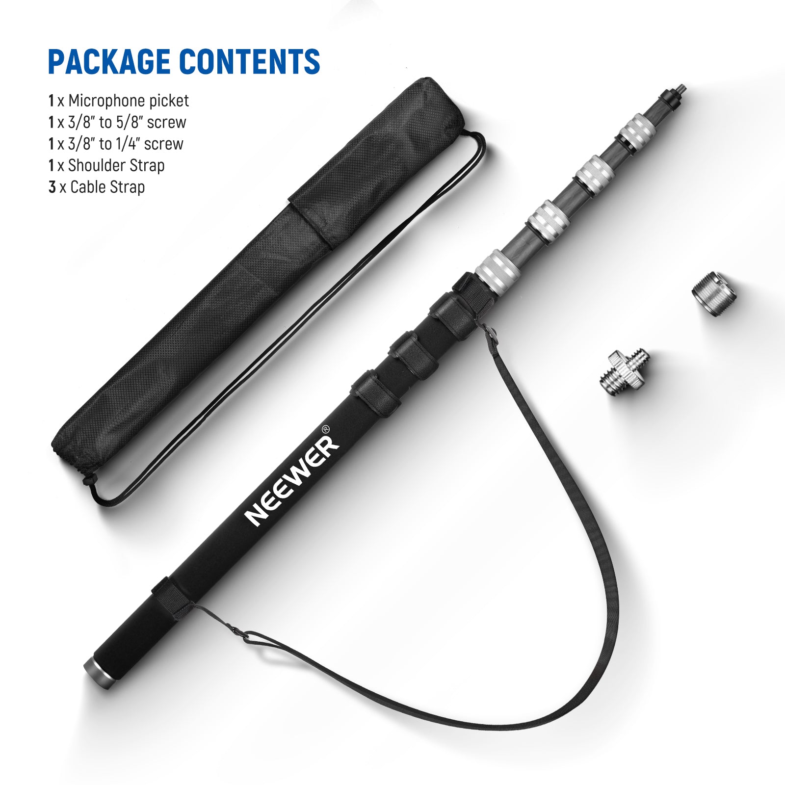Package Contents of the NEEWER MS-300C Mic Boom Kit
