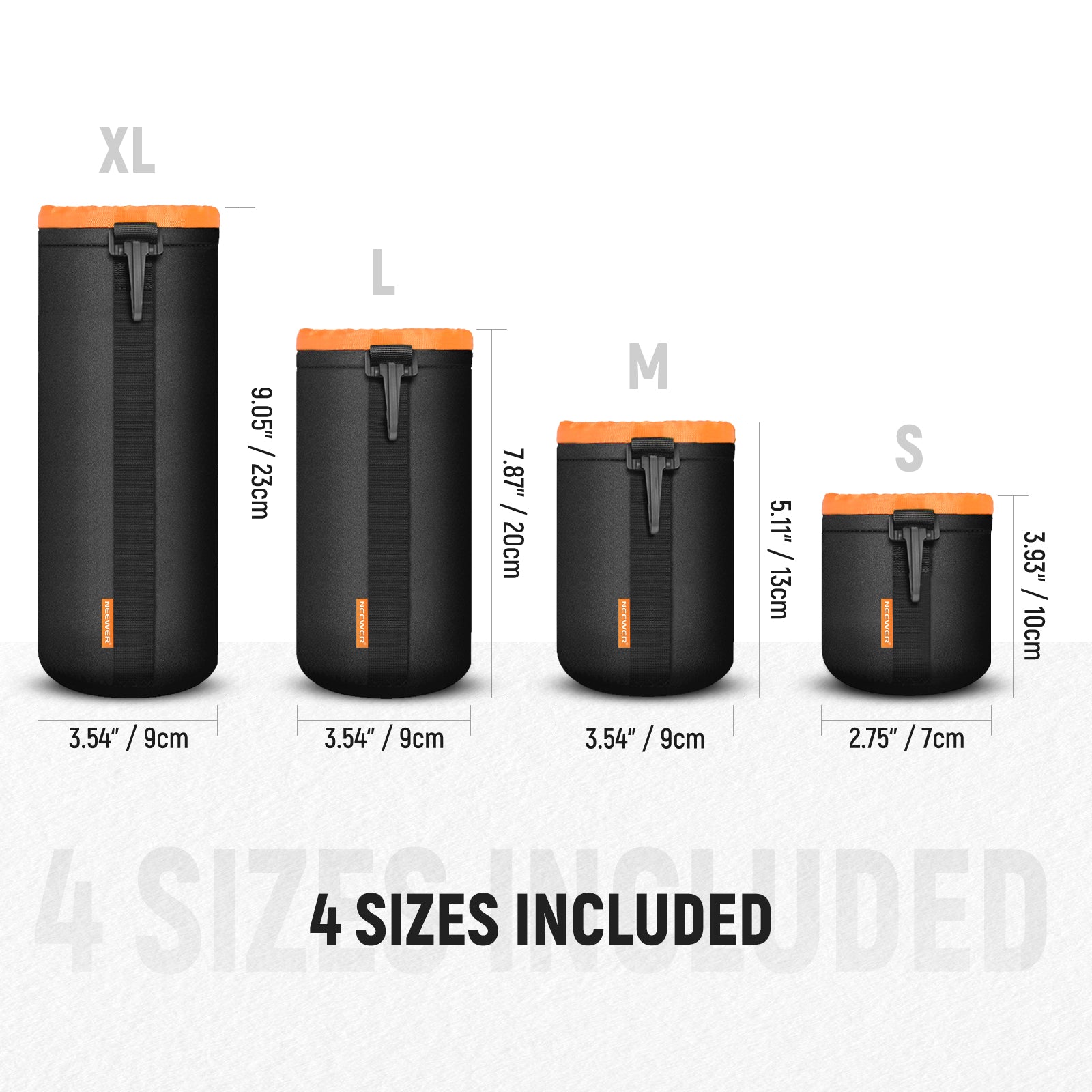 This NEEWER Waterproof Lens Pouch Set Comes in 4 Sizes